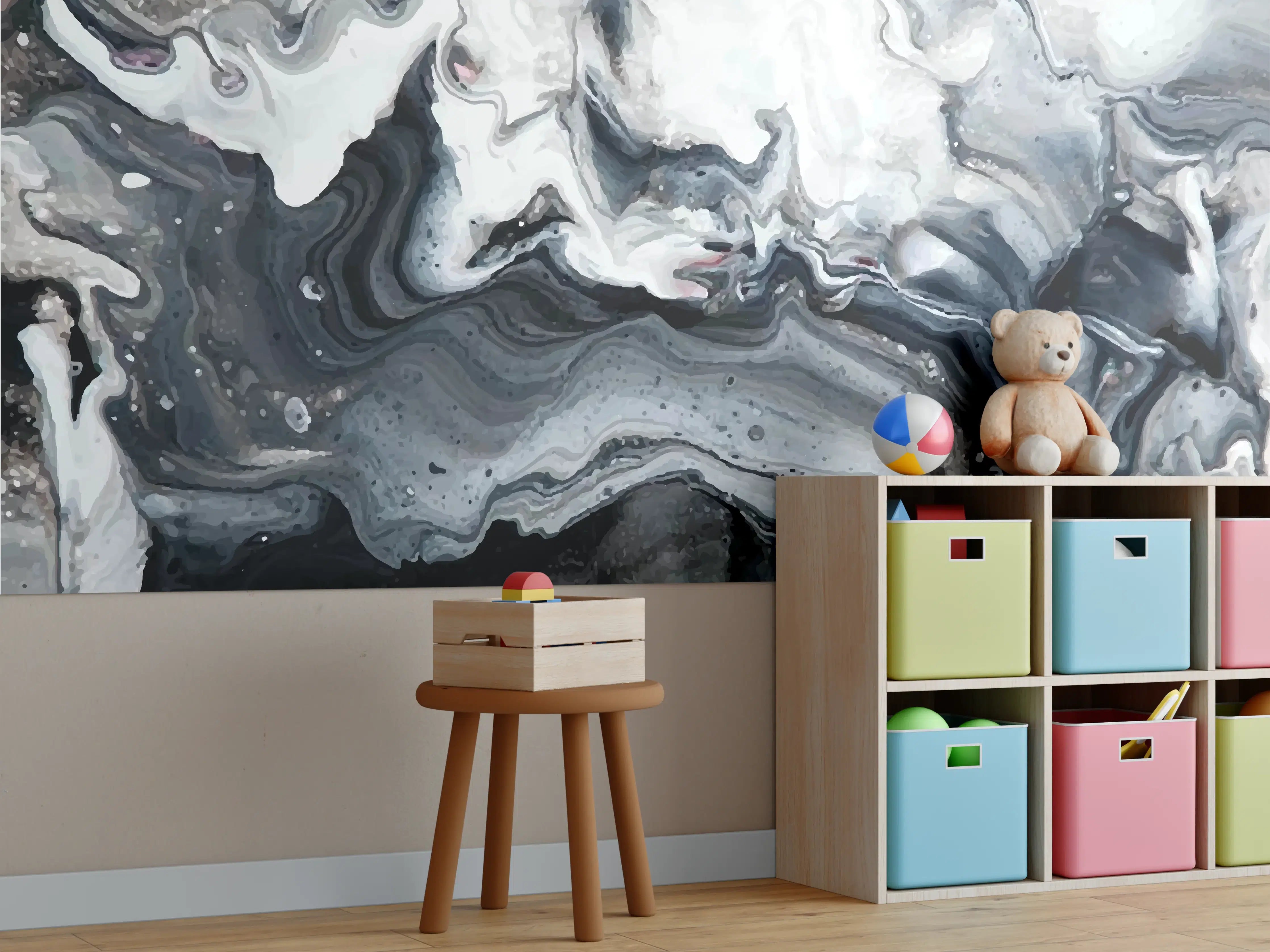 Kinderzimmer Wandgestaltung - Abstrakter Marmor