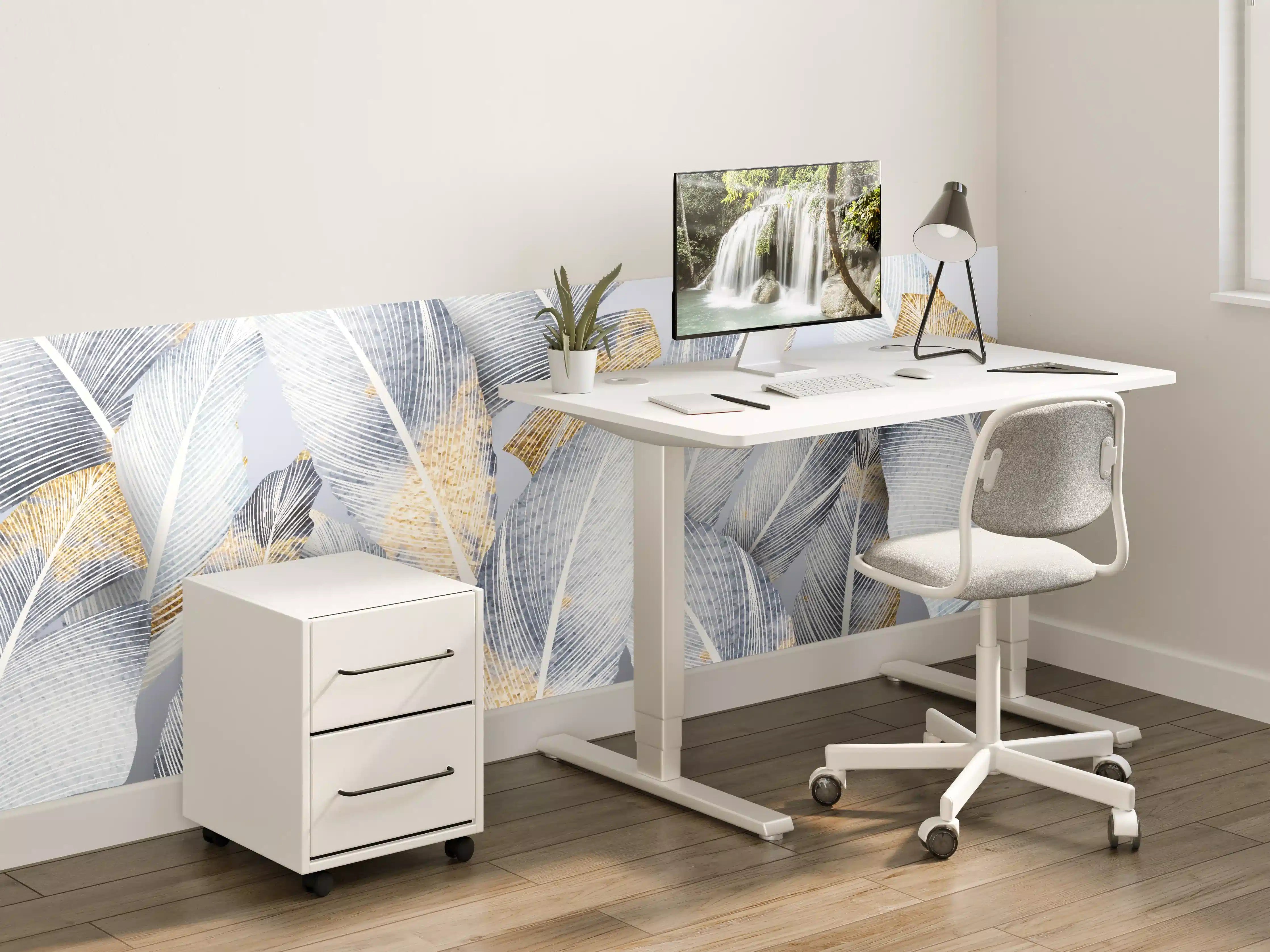 Kinderzimmer Wandgestaltung - Abstraktes Blattgold-Design