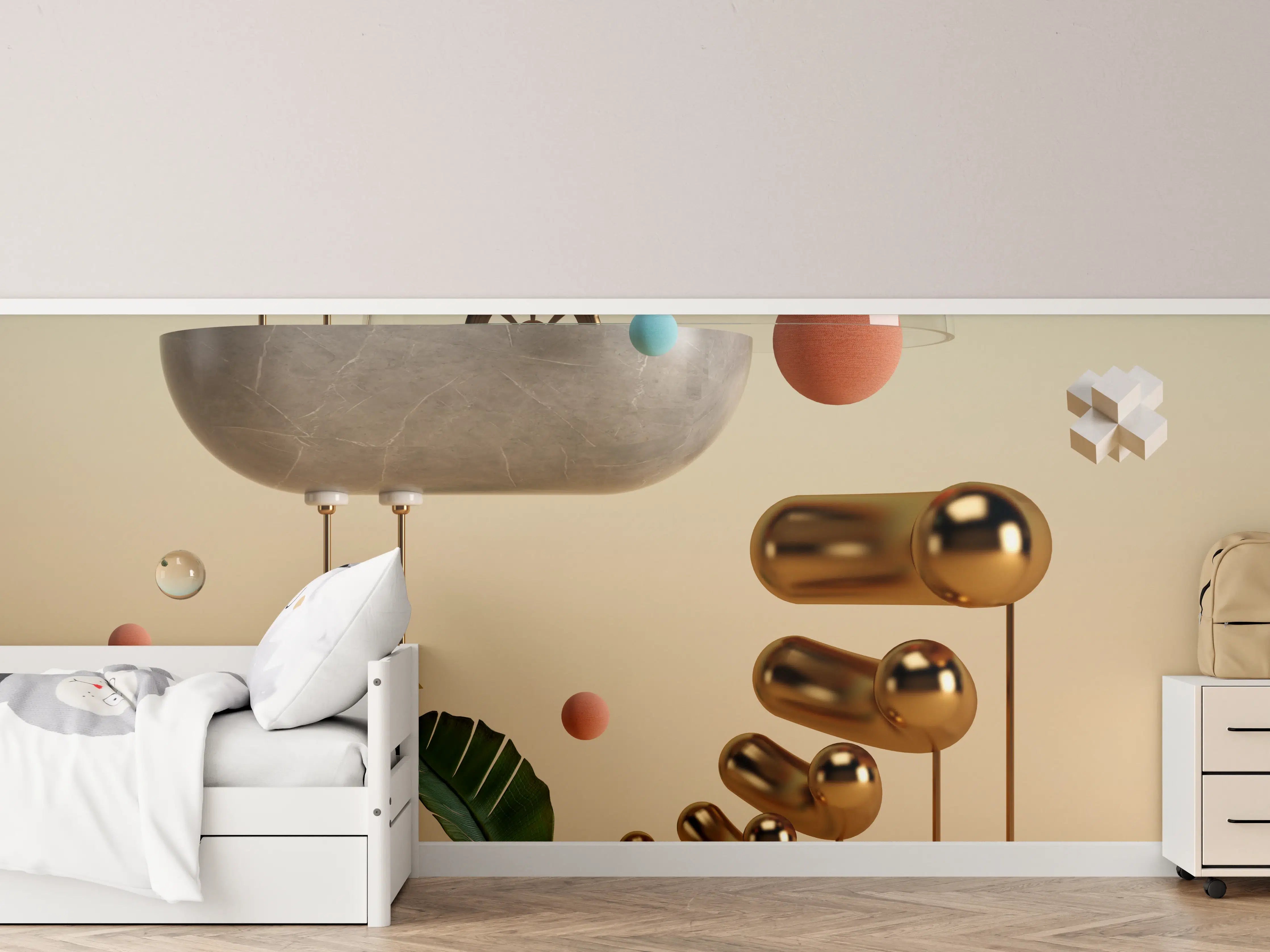 Kinderzimmer Wandgestaltung - Abstraktes Design - Surrealismus
