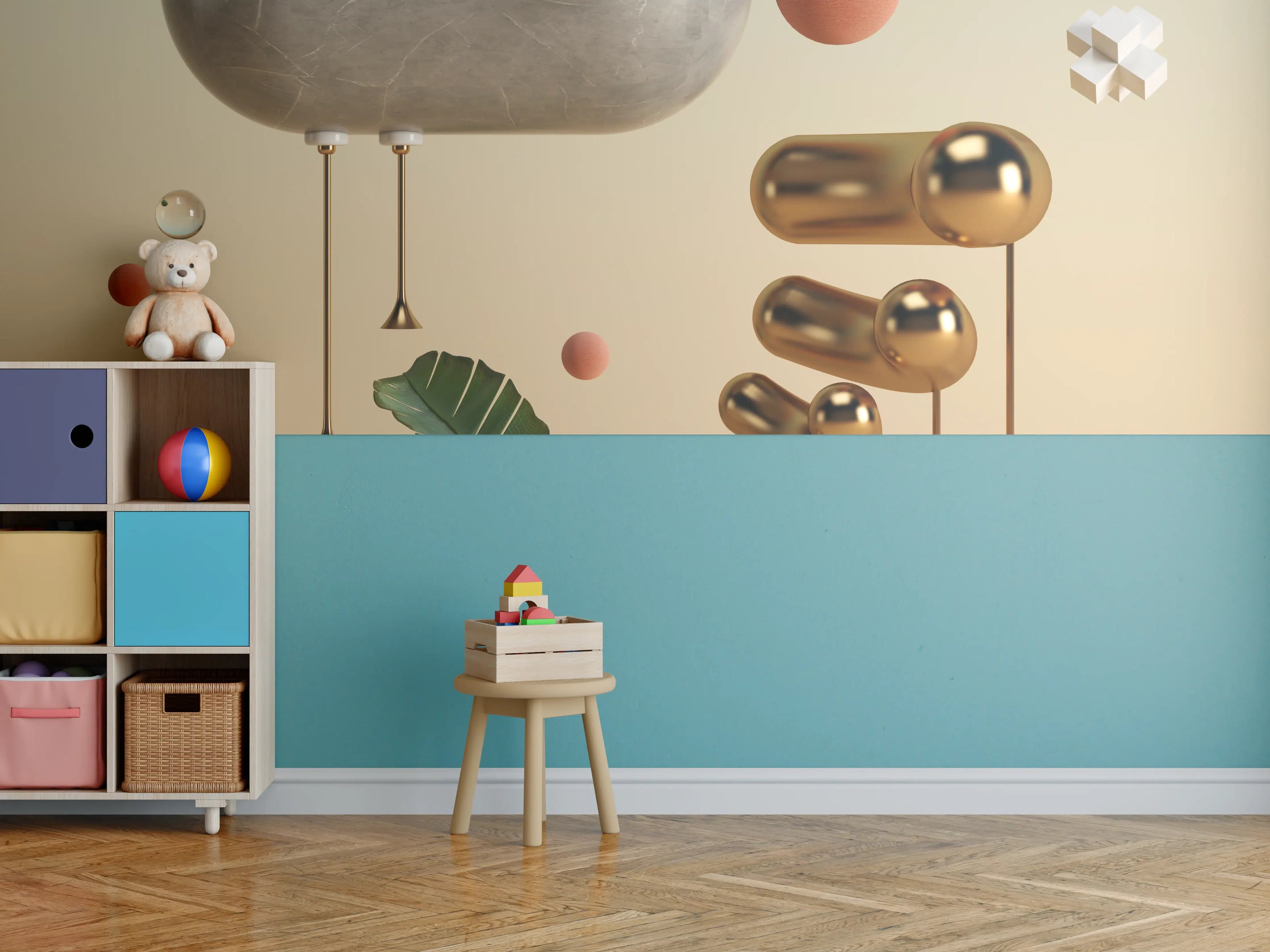 Kinderzimmer Wandgestaltung - Abstraktes Design - Surrealismus