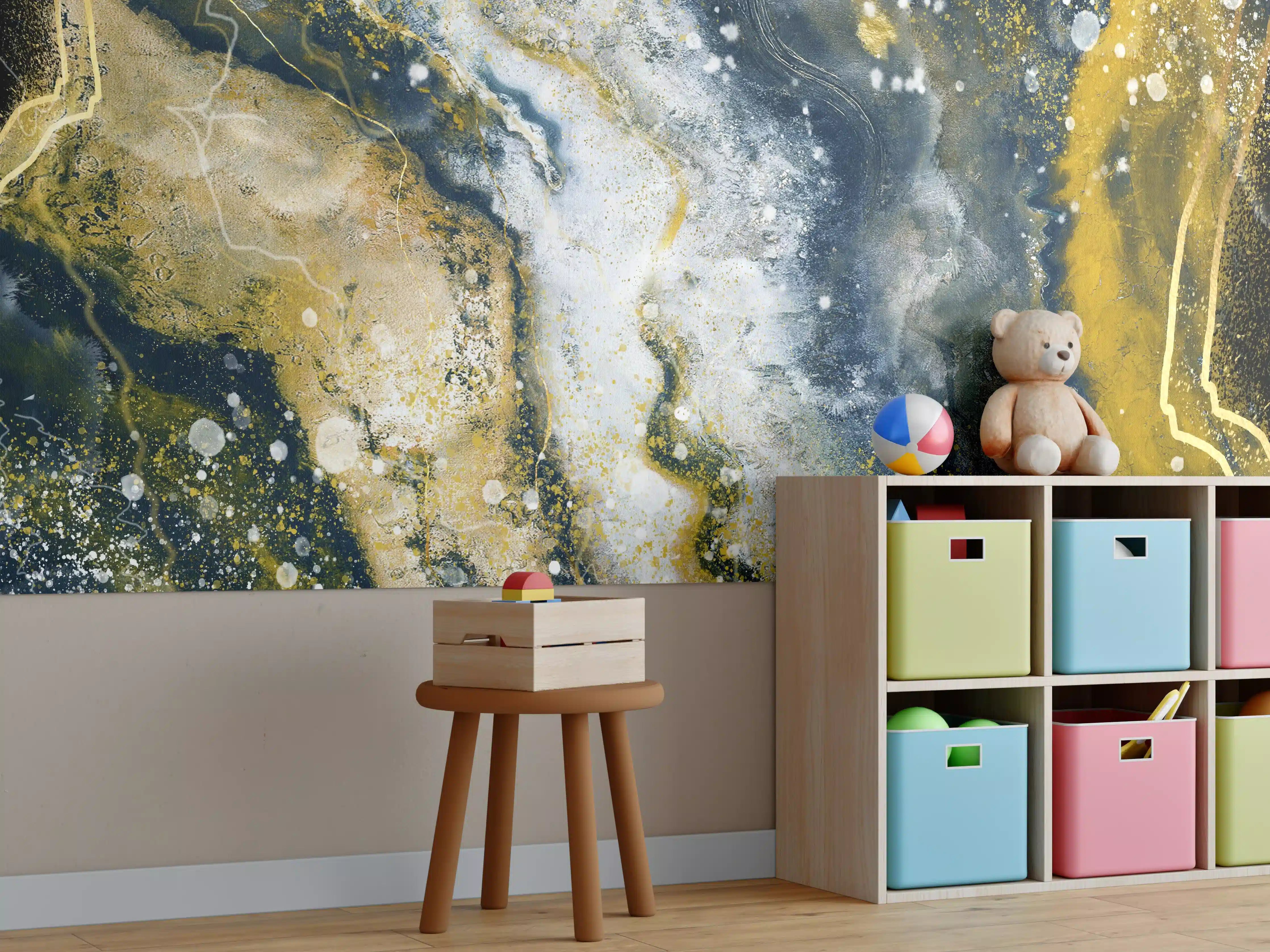 Kinderzimmer Wandgestaltung - Abstraktes Kunstwert - Flüssigkunst