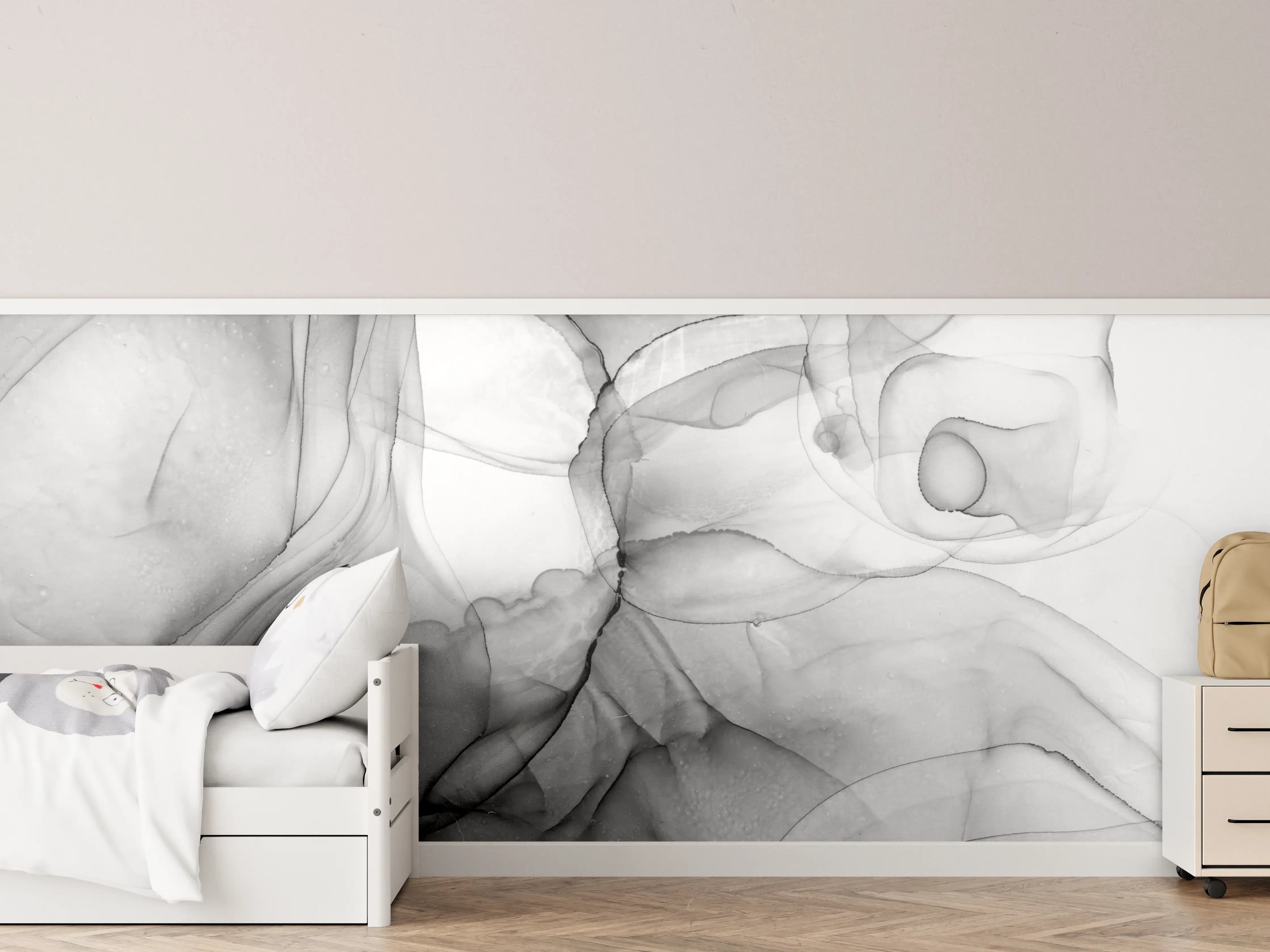 Kinderzimmer Wandgestaltung - Abstraktes Marmor Tinten Design