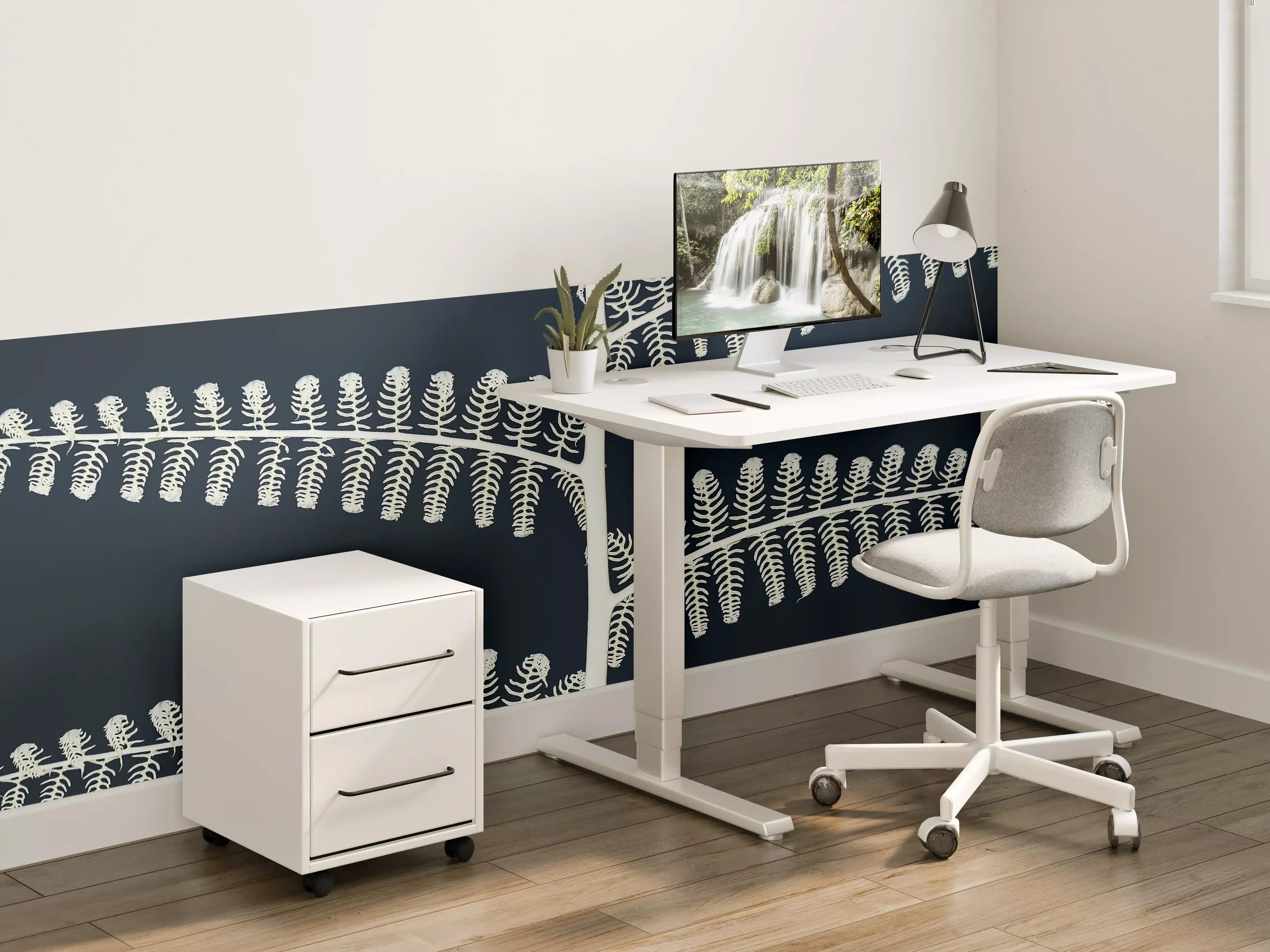 Kinderzimmer Wandgestaltung - Abstraktes Pflanzen-Farn-Muster