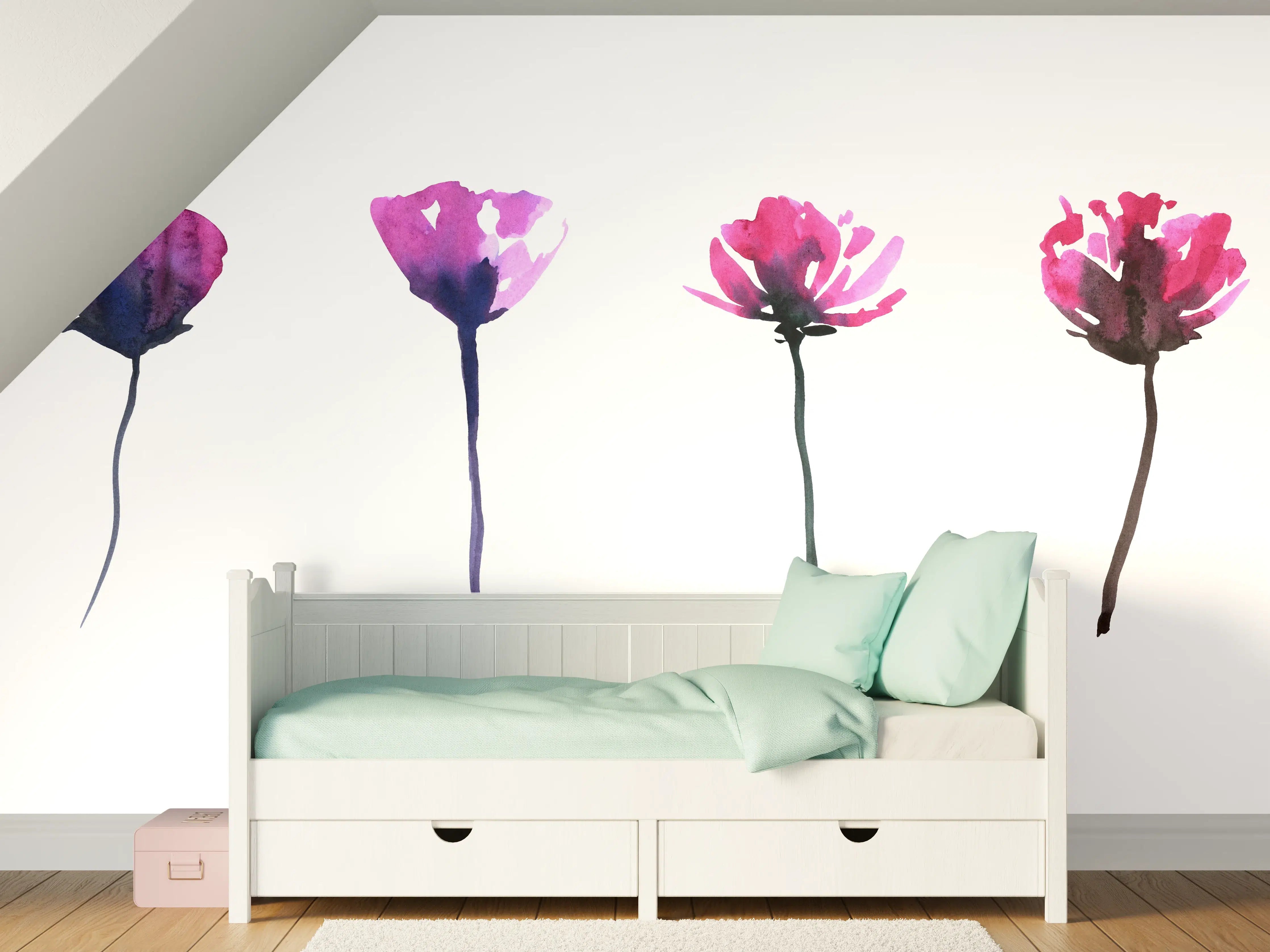 Kinderzimmer Wandgestaltung - Abstraktes modernes Blumenset