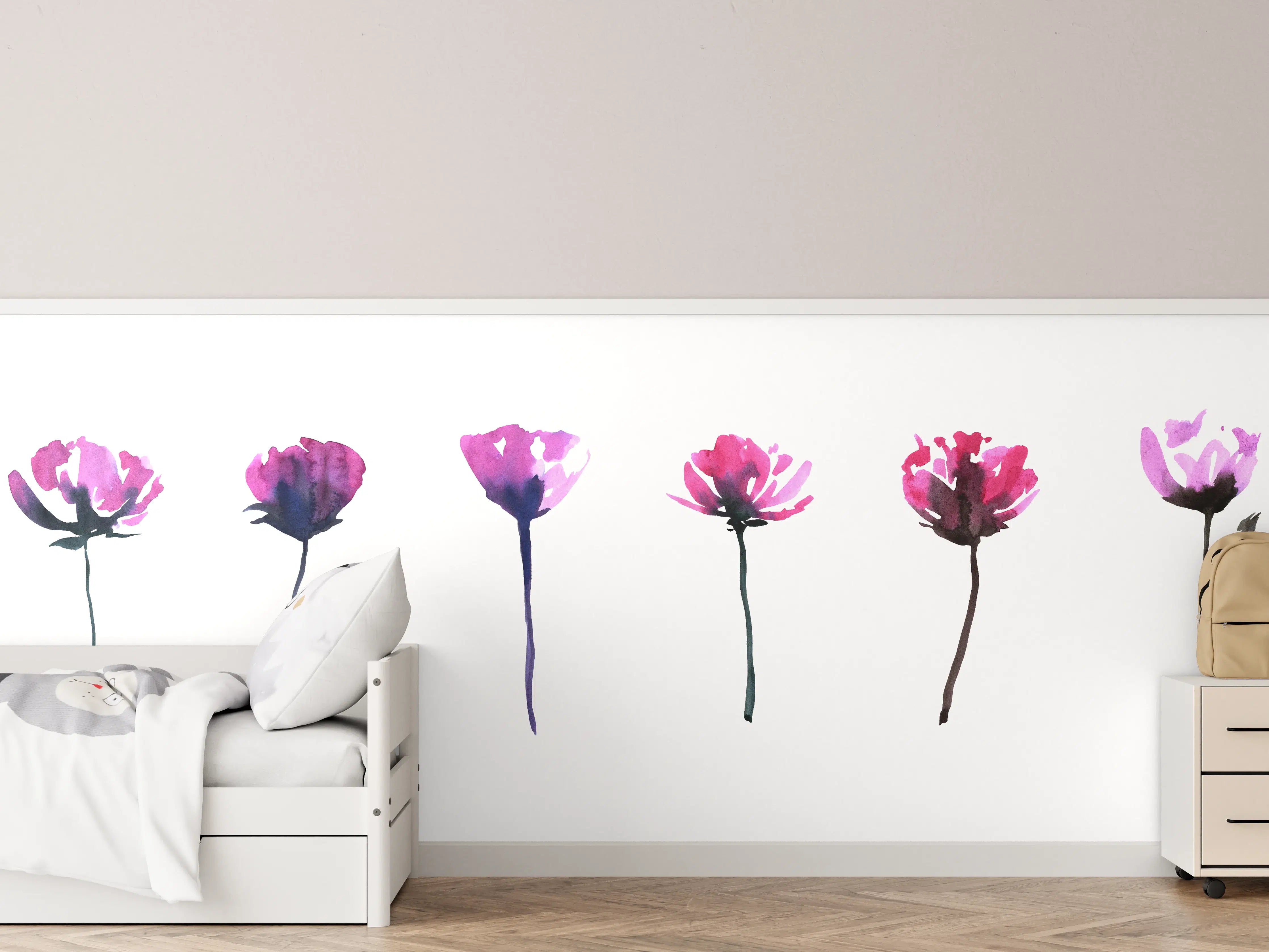 Kinderzimmer Wandgestaltung - Abstraktes modernes Blumenset