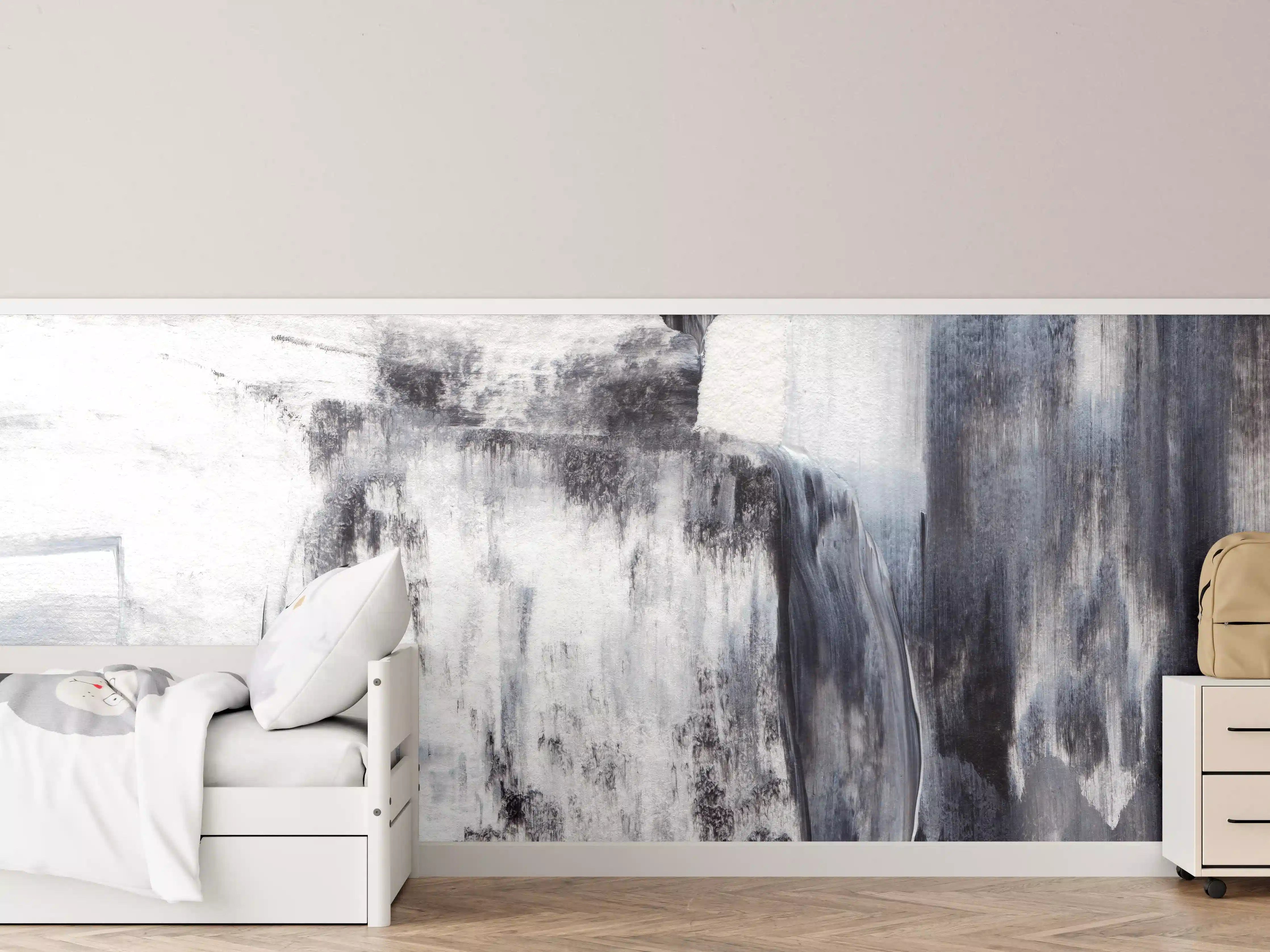 Kinderzimmer Wandgestaltung - Acryl Gemälde - Schwarz-weiß
