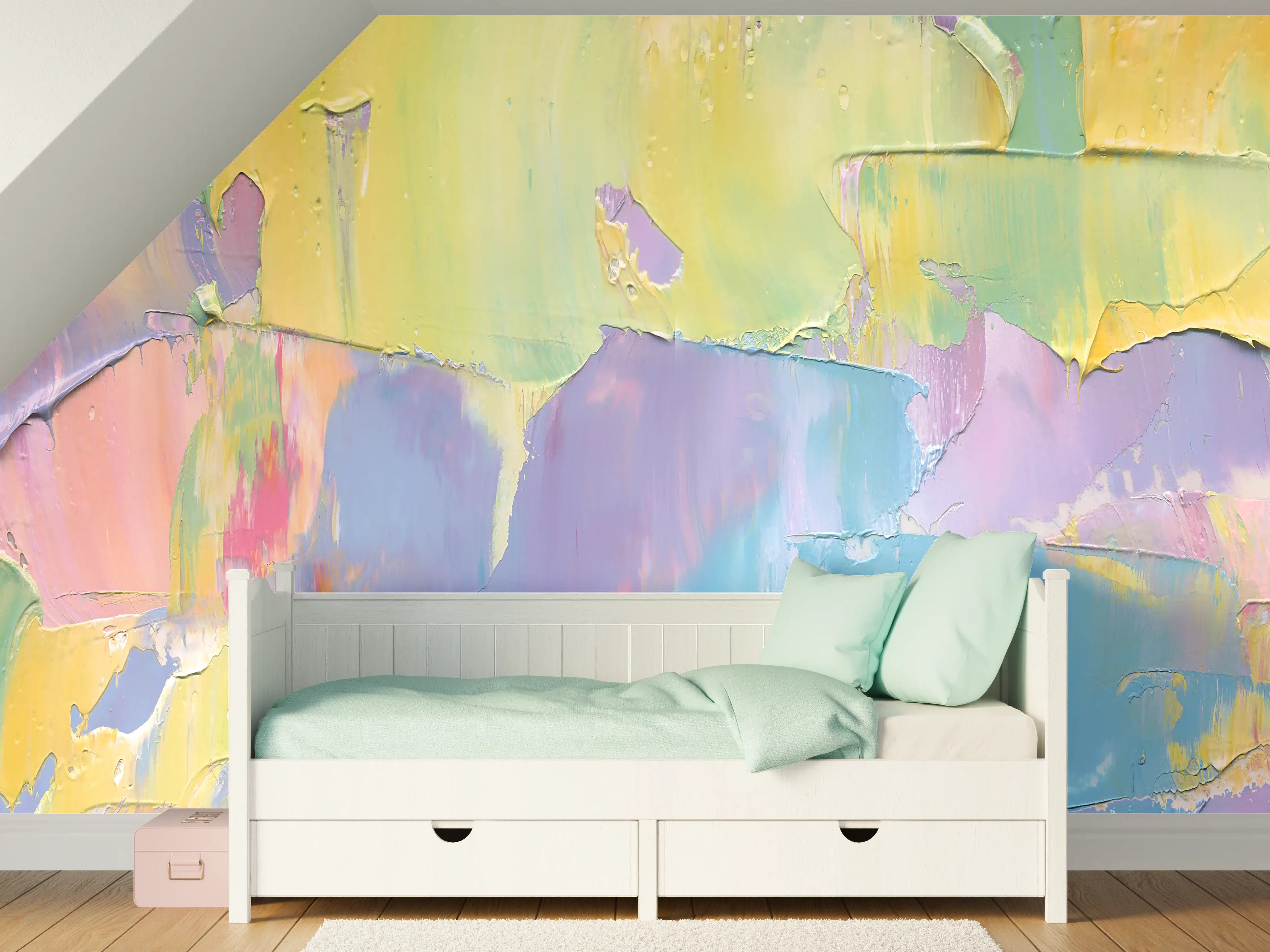 Kinderzimmer Wandgestaltung - Acryl Kunstwerk - bunt