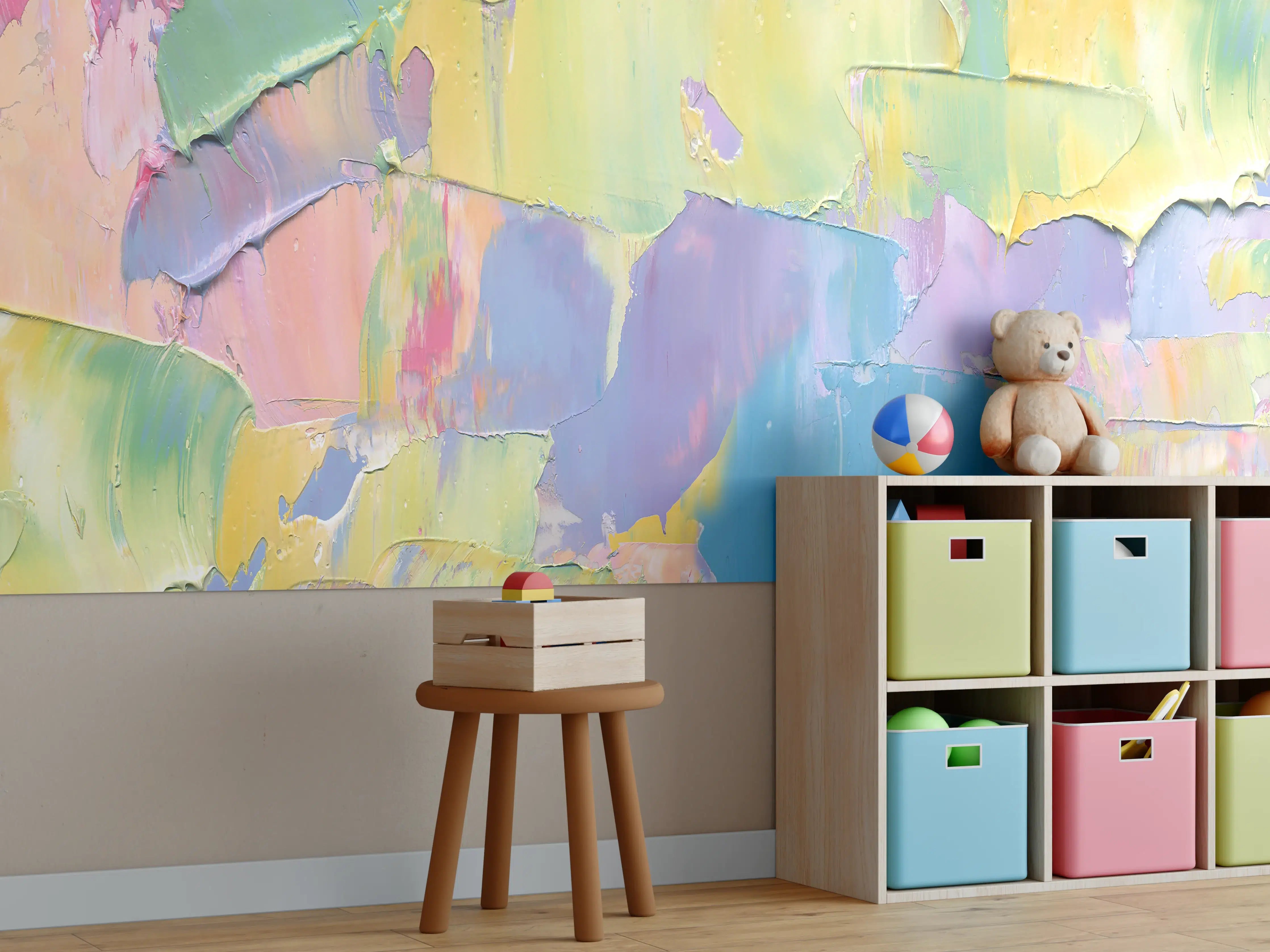 Kinderzimmer Wandgestaltung - Acryl Kunstwerk - bunt