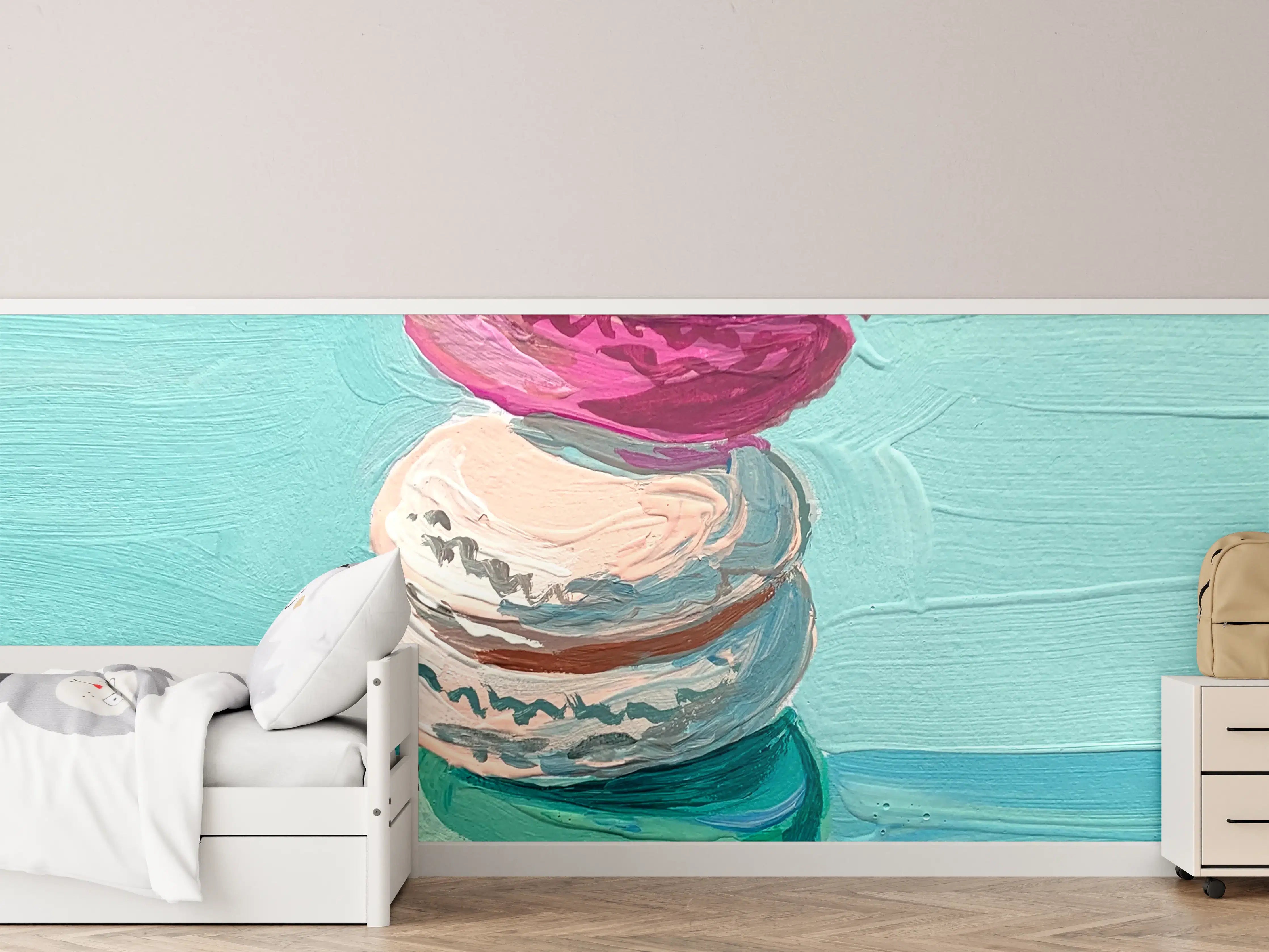 Kinderzimmer Wandgestaltung - Acryl Macarons - Bunt