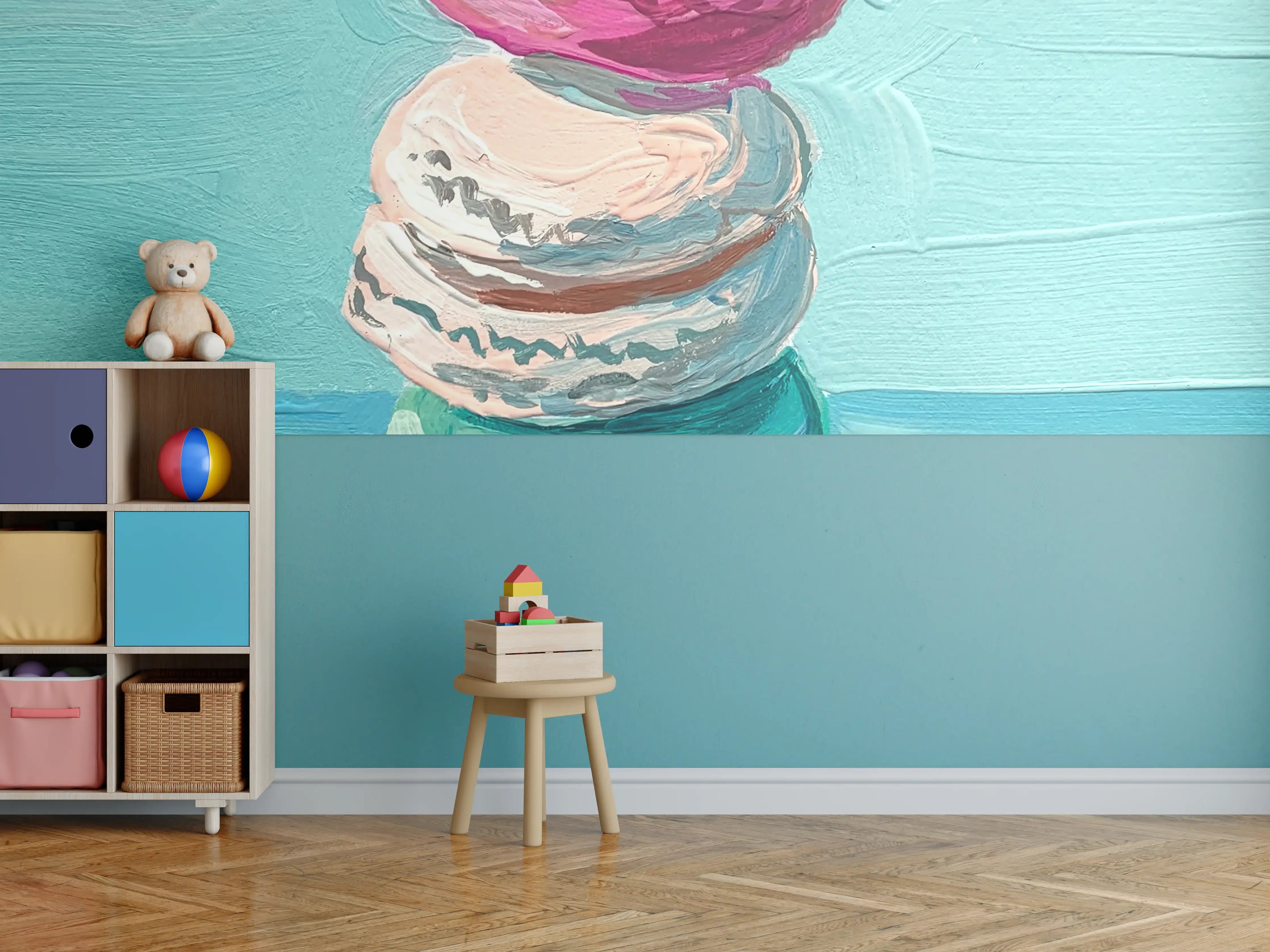 Kinderzimmer Wandgestaltung - Acryl Macarons - Bunt