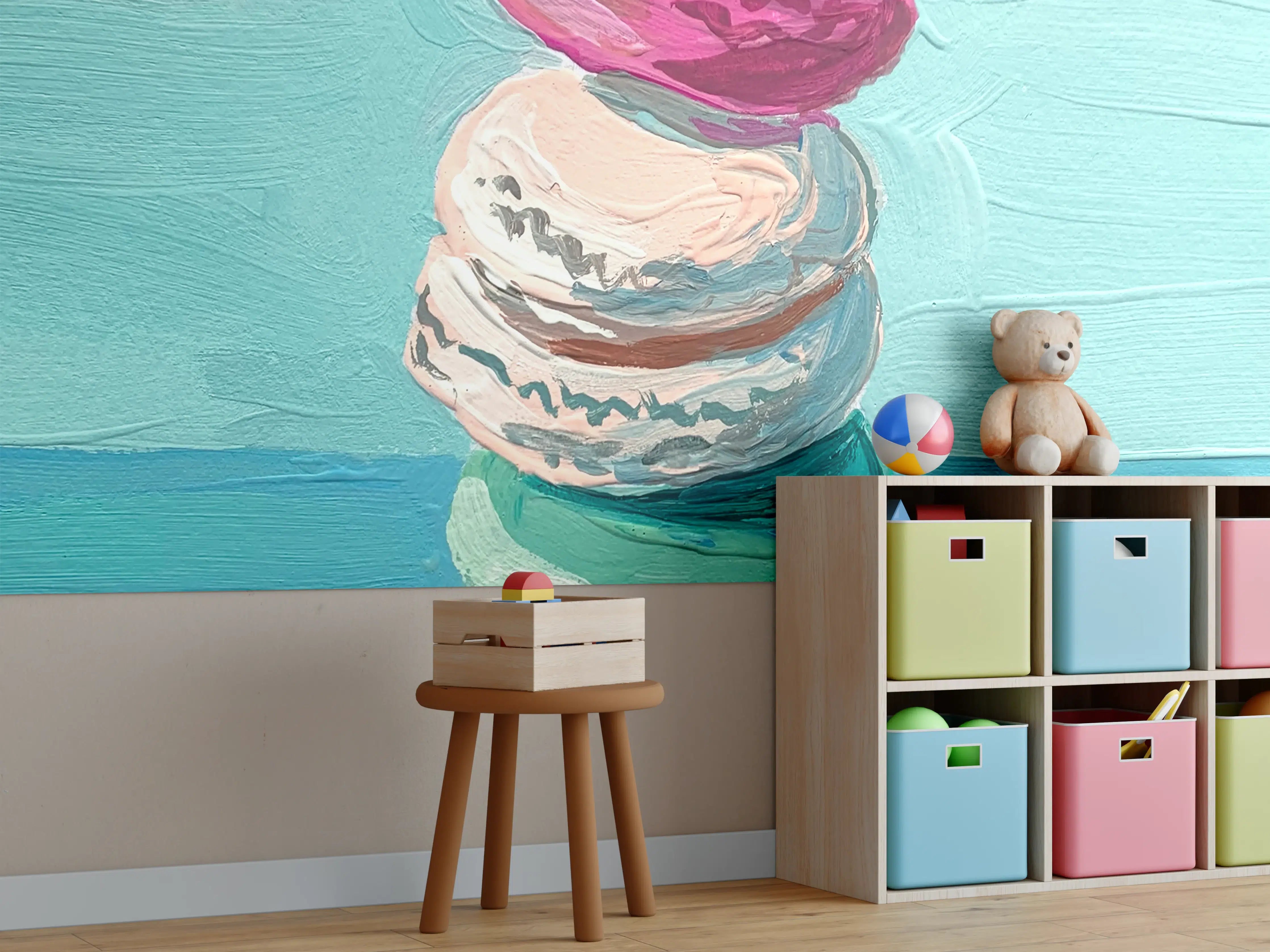 Kinderzimmer Wandgestaltung - Acryl Macarons - Bunt