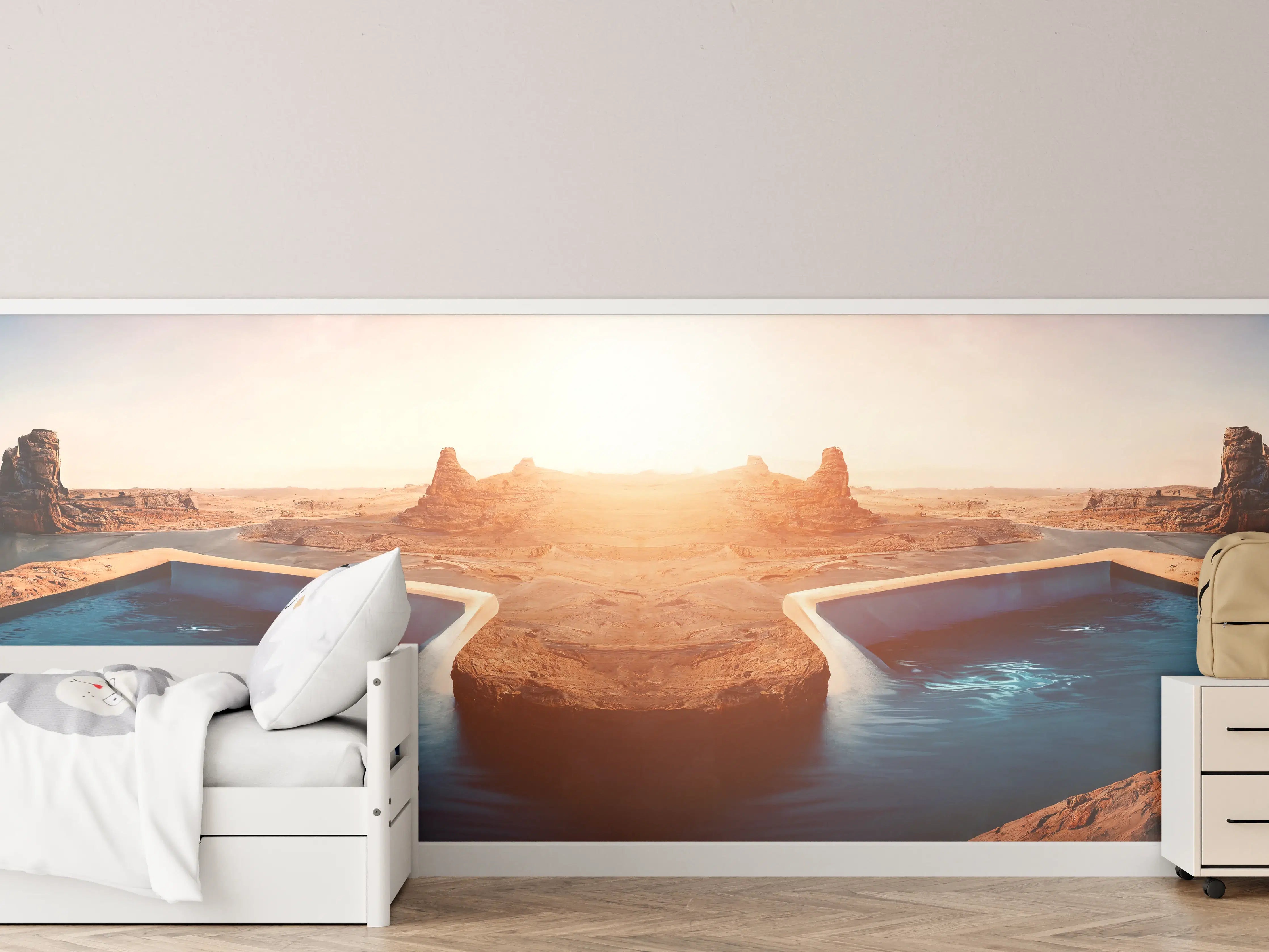 Kinderzimmer Wandgestaltung - Afrikanische Wüste - Abendlich