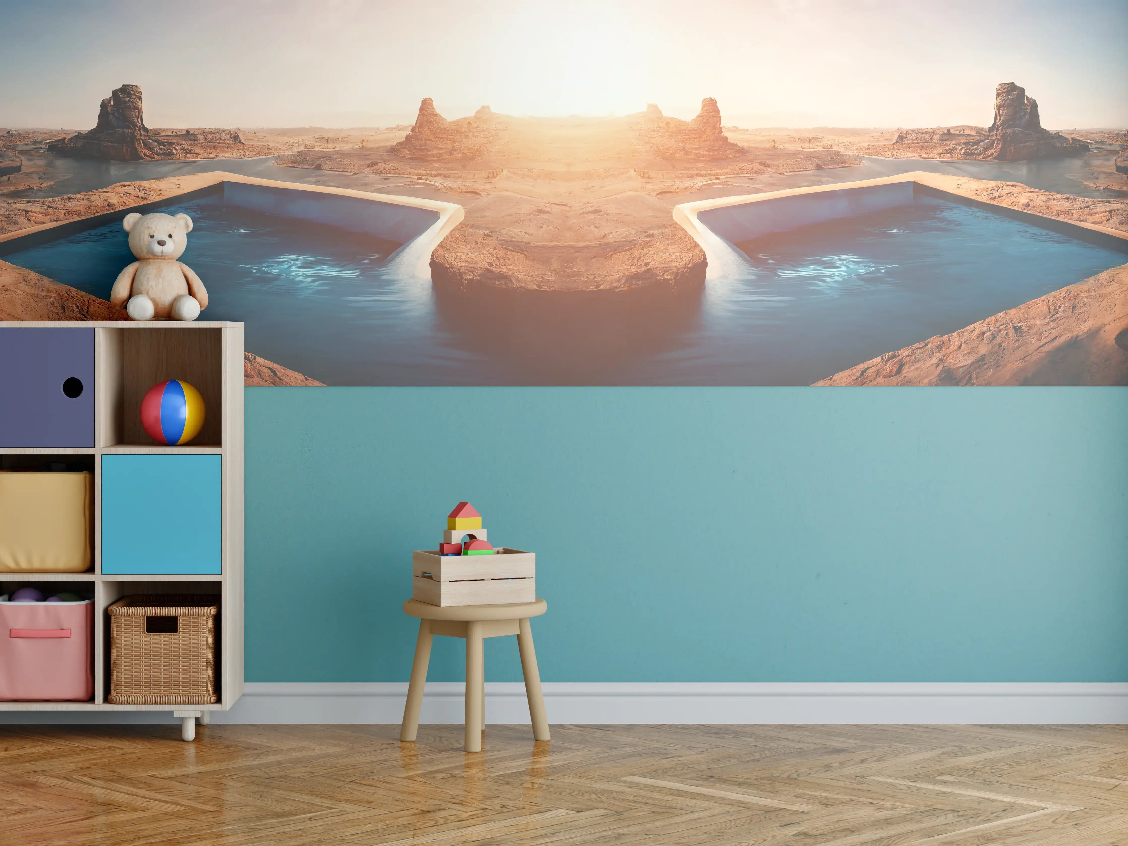 Kinderzimmer Wandgestaltung - Afrikanische Wüste - Abendlich