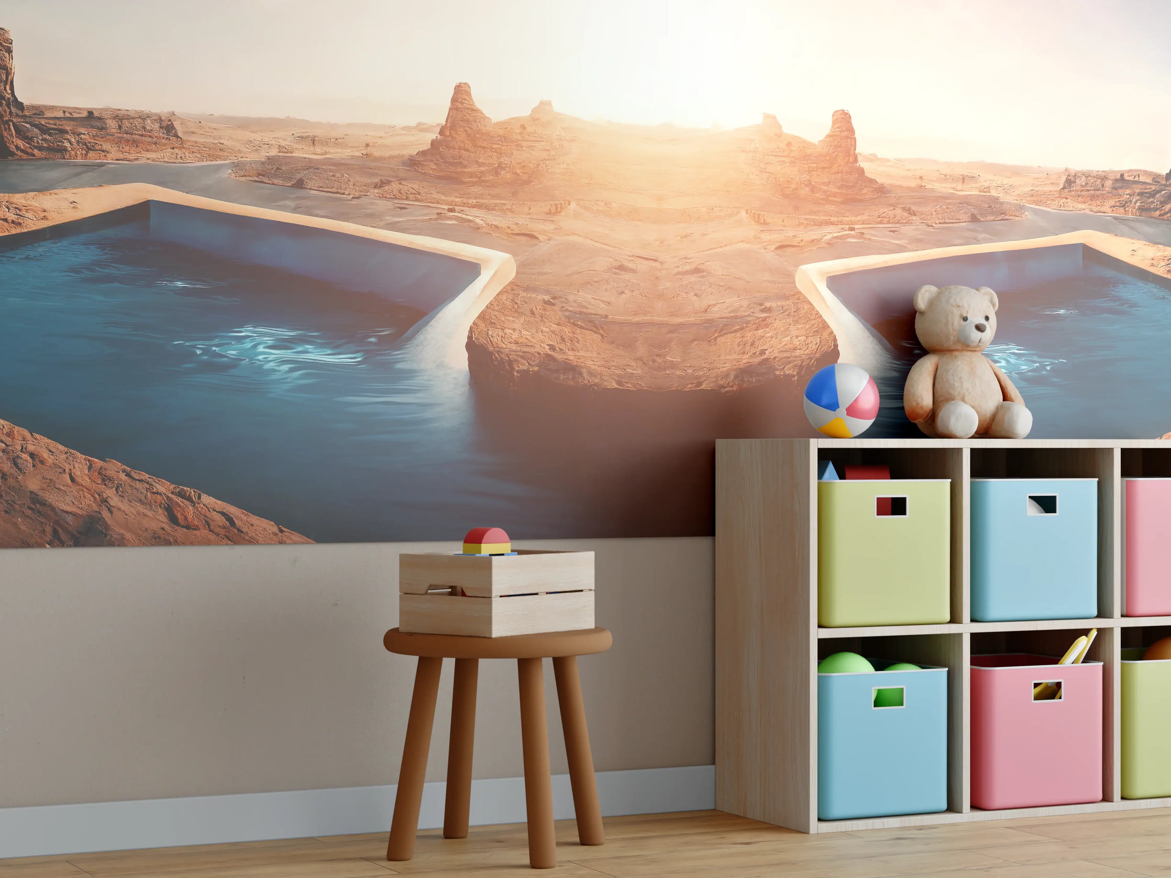 Kinderzimmer Wandgestaltung - Afrikanische Wüste - Abendlich