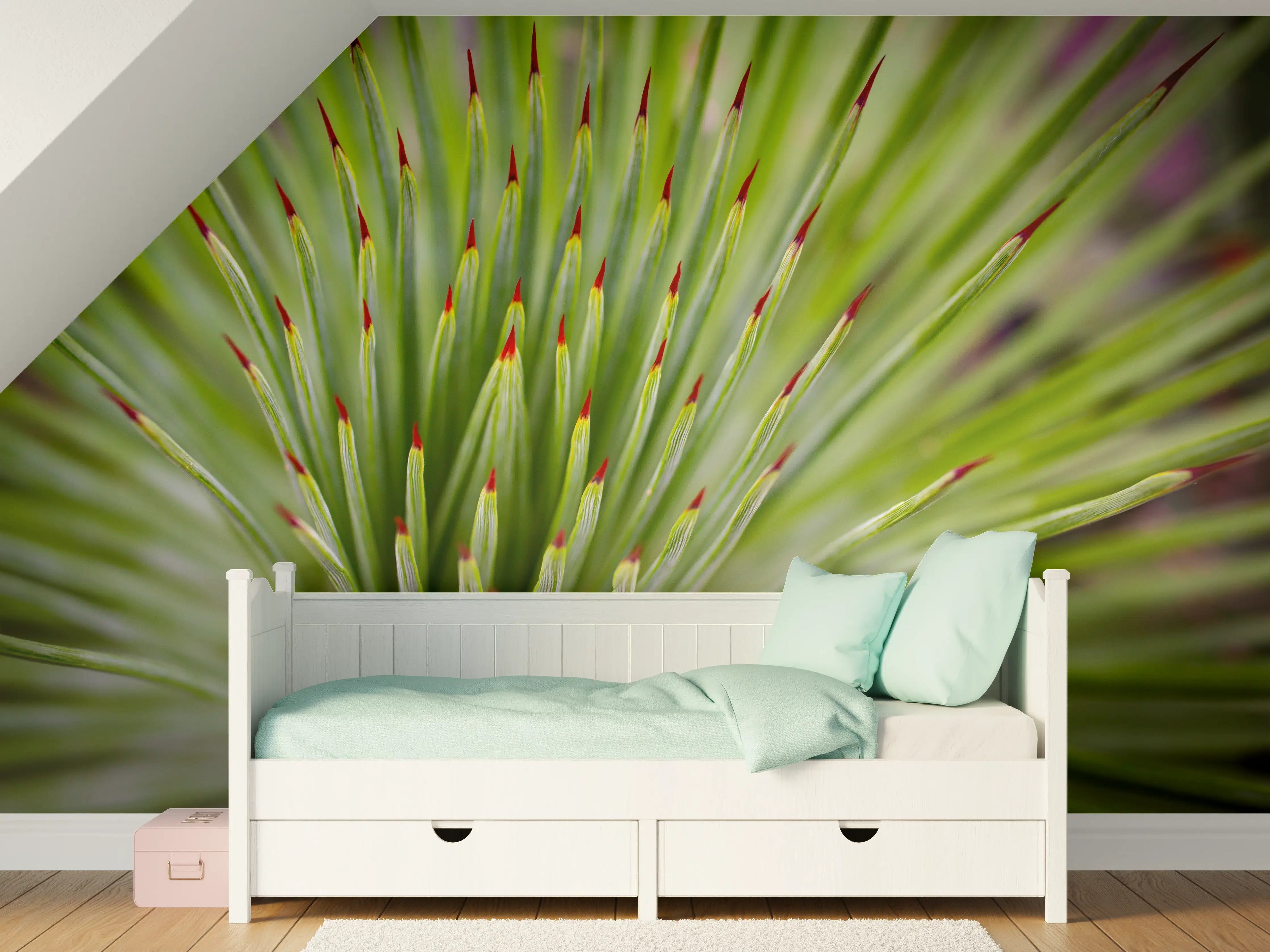 Kinderzimmer Wandgestaltung - Agave striata im Detail