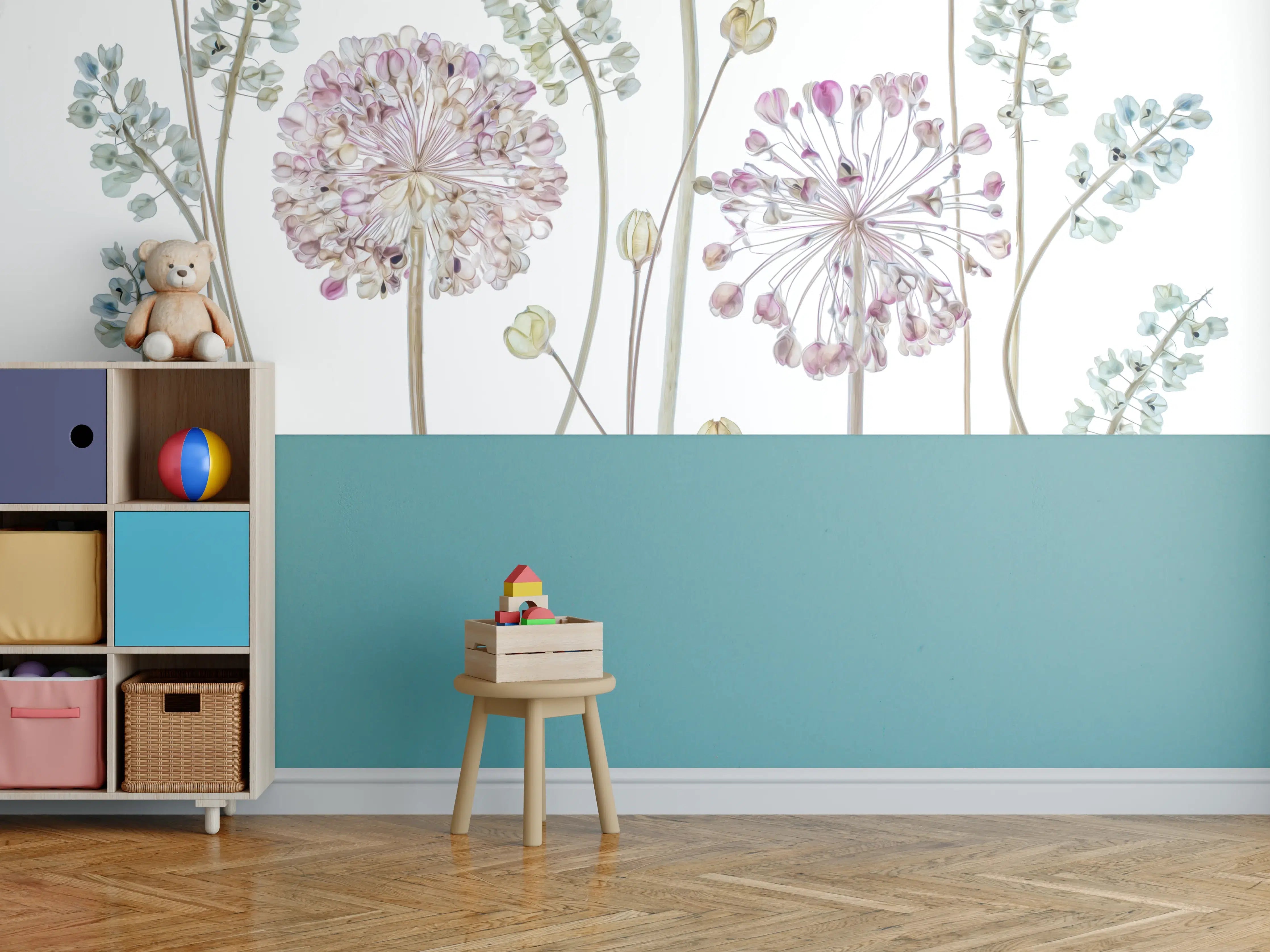 Kinderzimmer Wandgestaltung - Allium Pflanzen - Floral