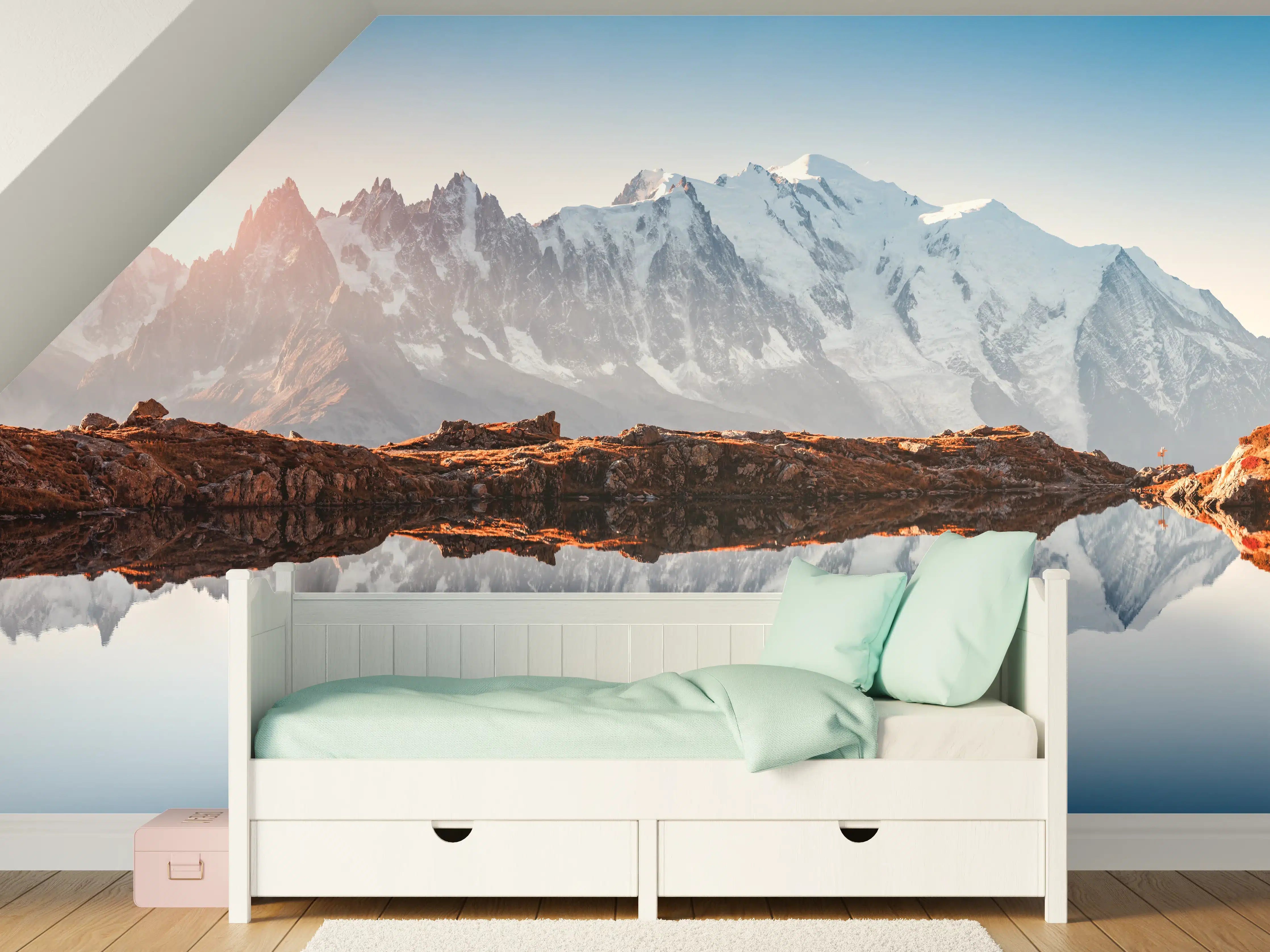 Kinderzimmer Wandgestaltung - Alpen Panorama am Lac Blanc
