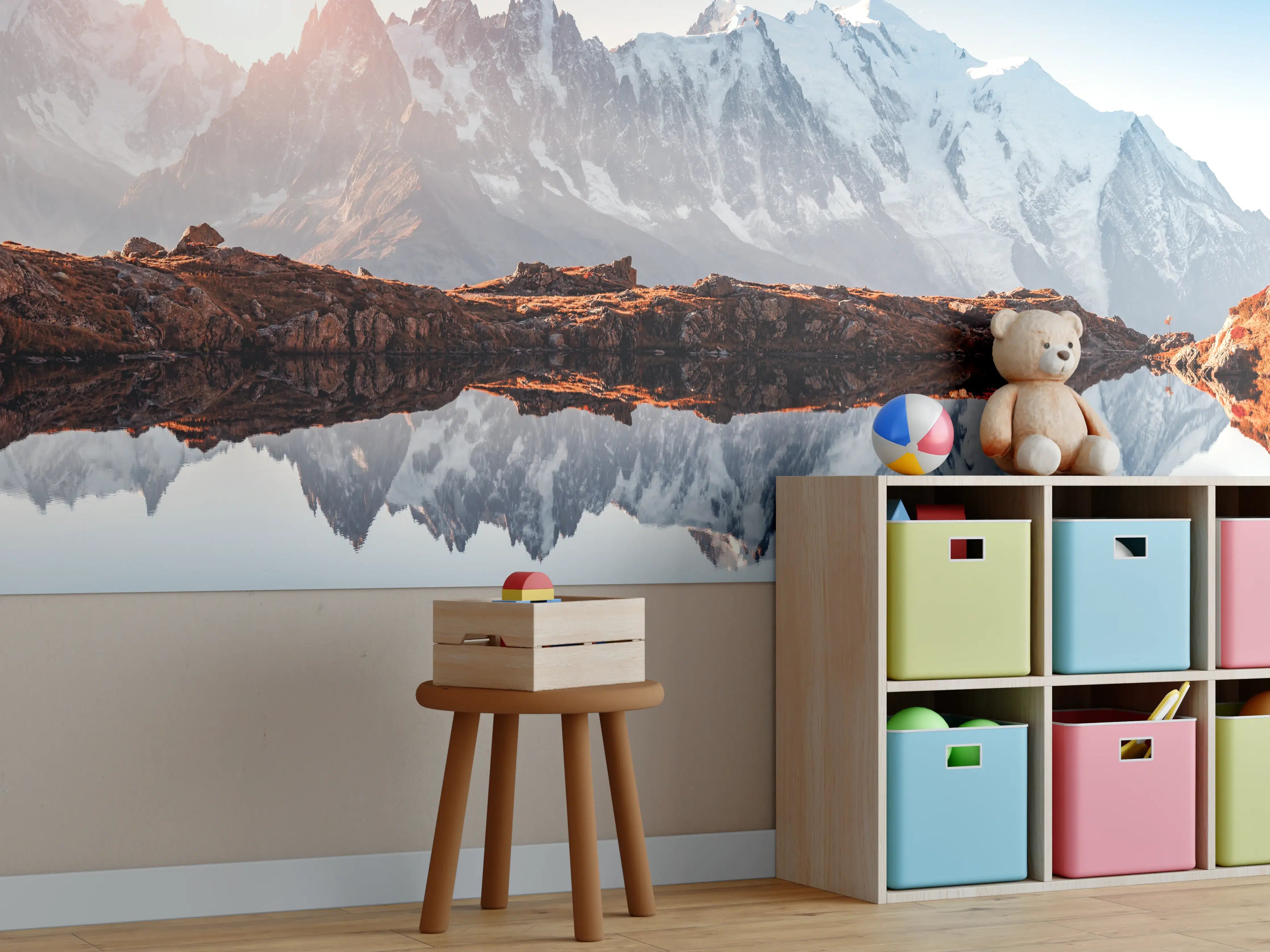 Kinderzimmer Wandgestaltung - Alpen Panorama am Lac Blanc
