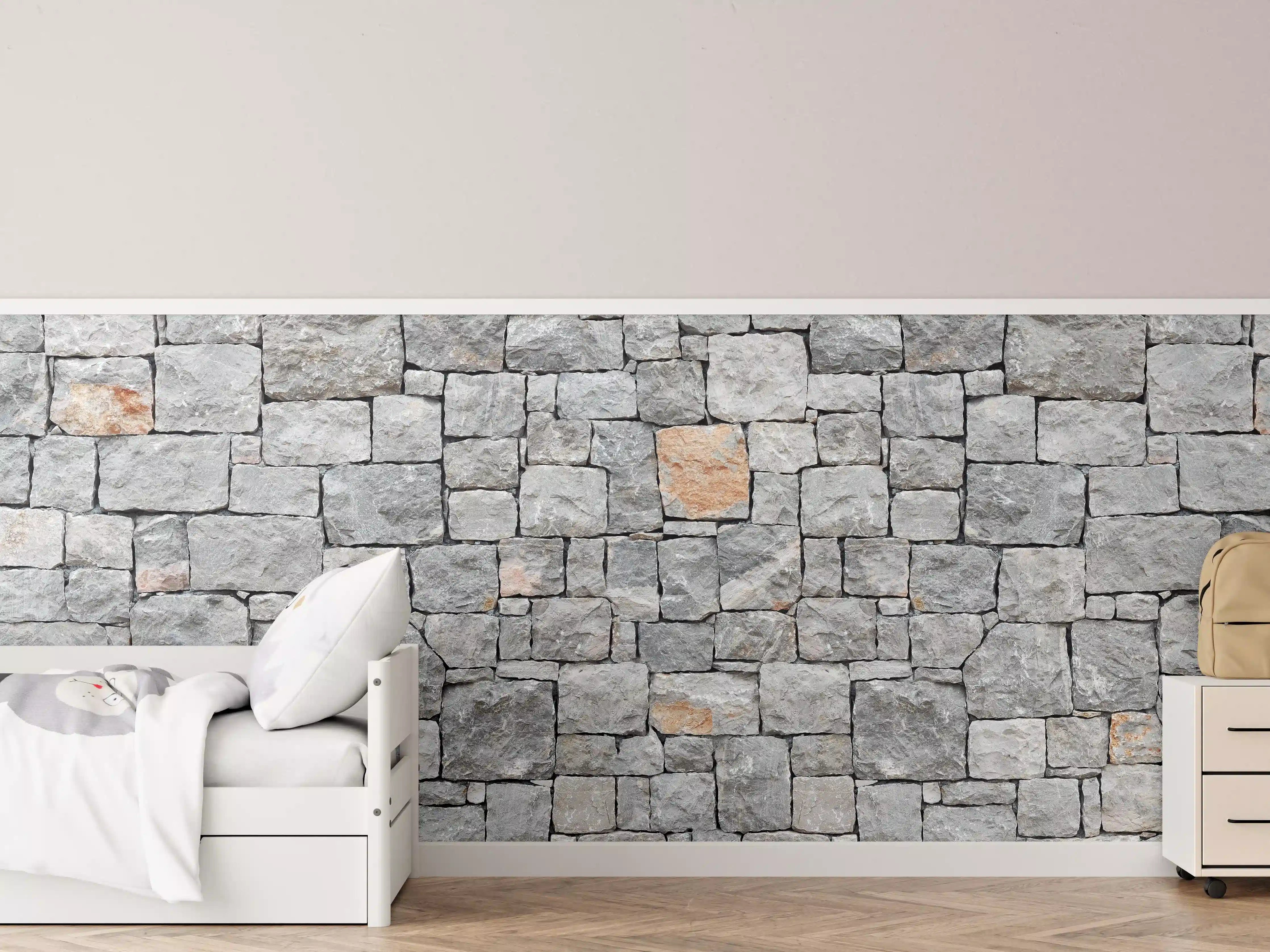 Kinderzimmer Wandgestaltung - Alte Graue Steinwand