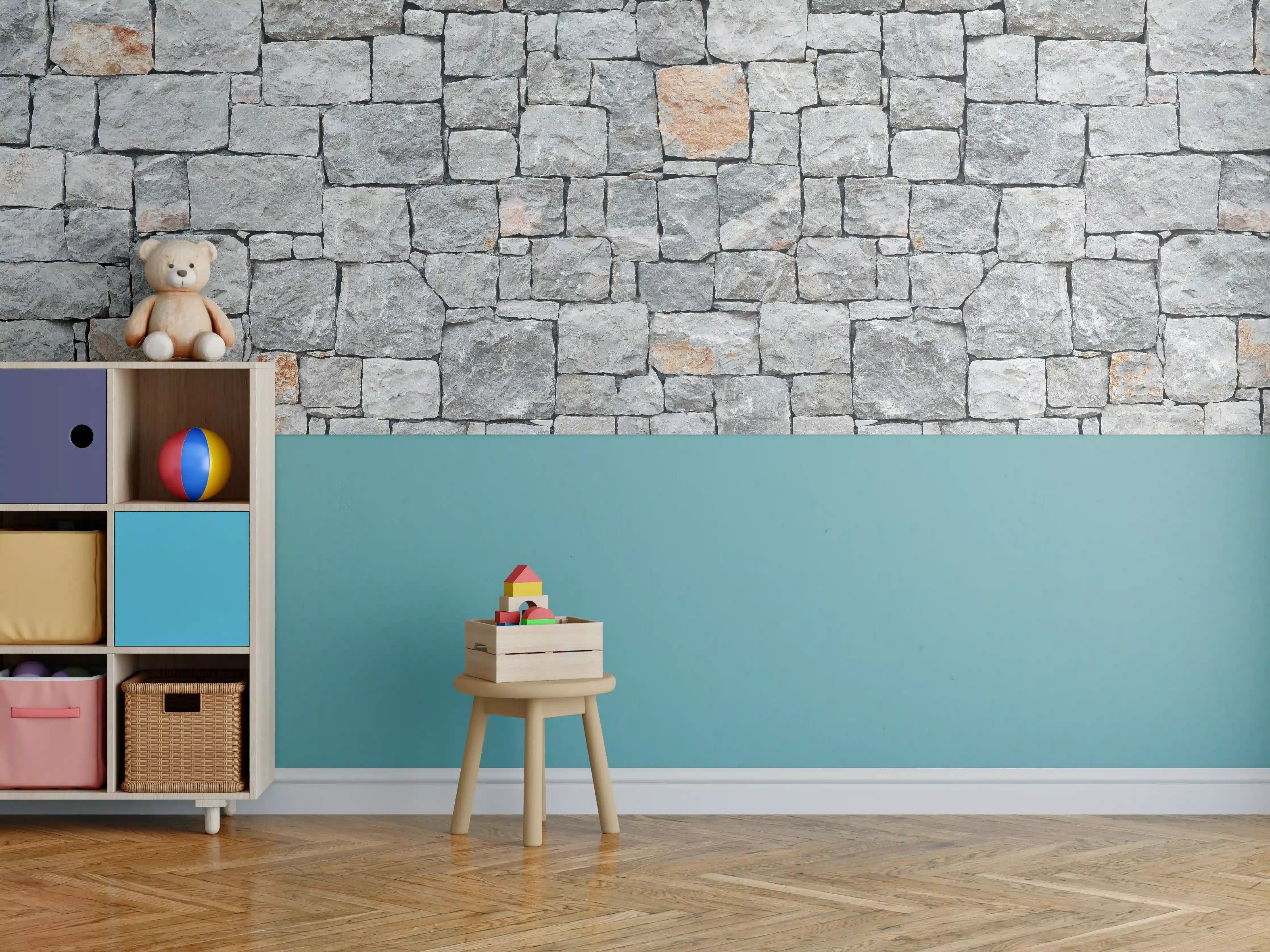 Kinderzimmer Wandgestaltung - Alte Graue Steinwand