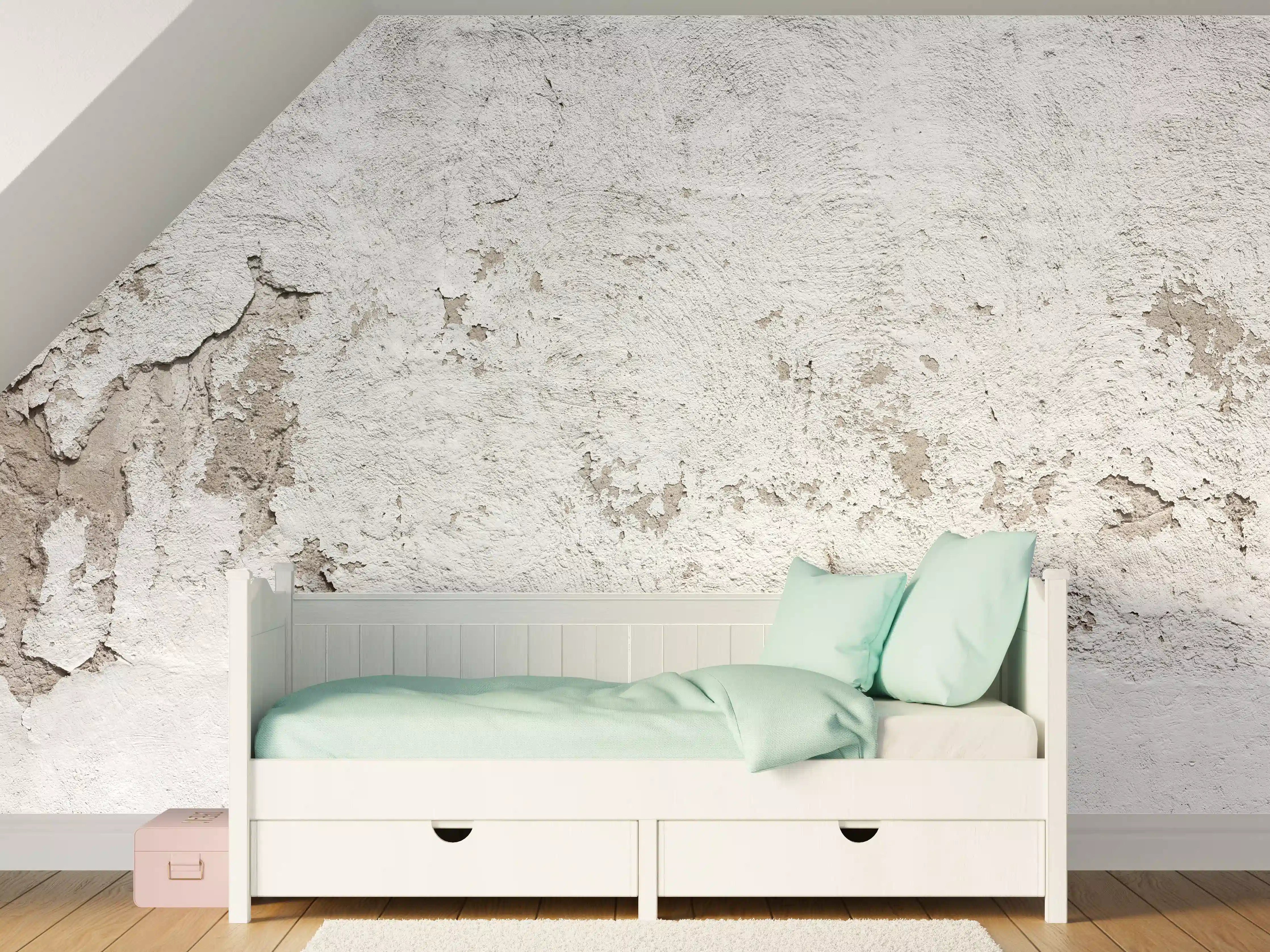 Kinderzimmer Wandgestaltung - Alte Mauer mit abblätterndem Putz