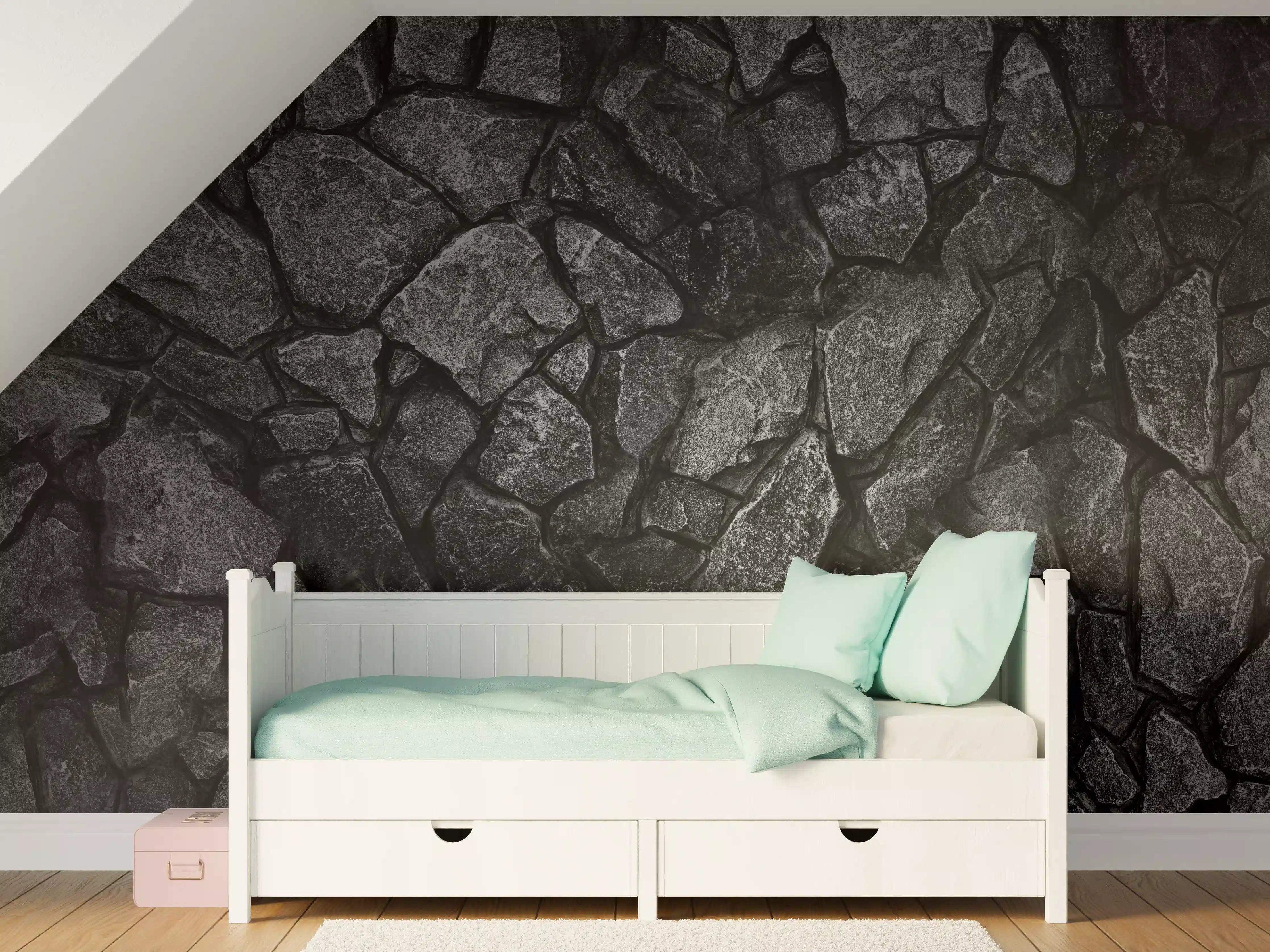 Kinderzimmer Wandgestaltung - Alte Steinmauer - Hintergrund