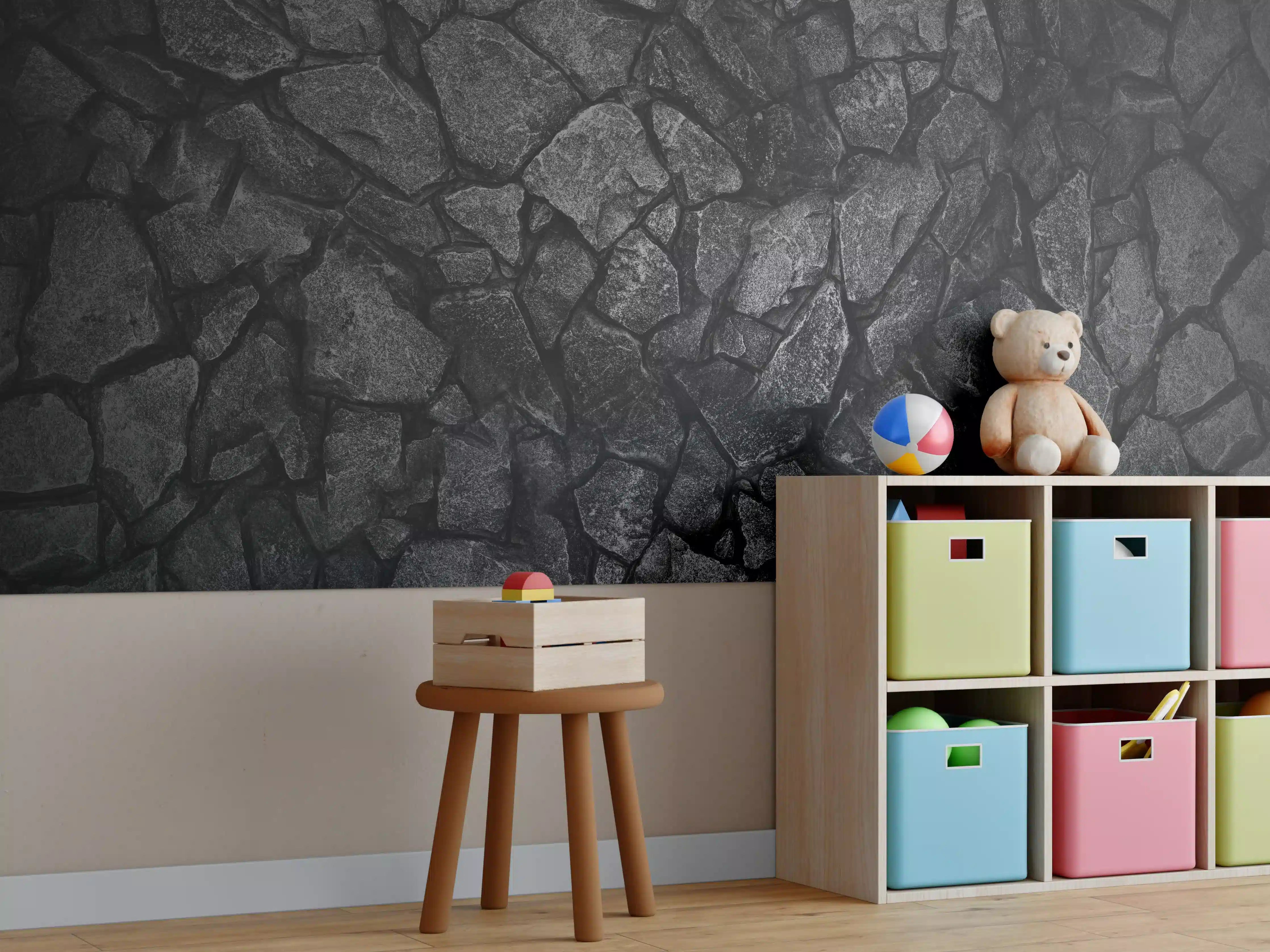Kinderzimmer Wandgestaltung - Alte Steinmauer - Hintergrund