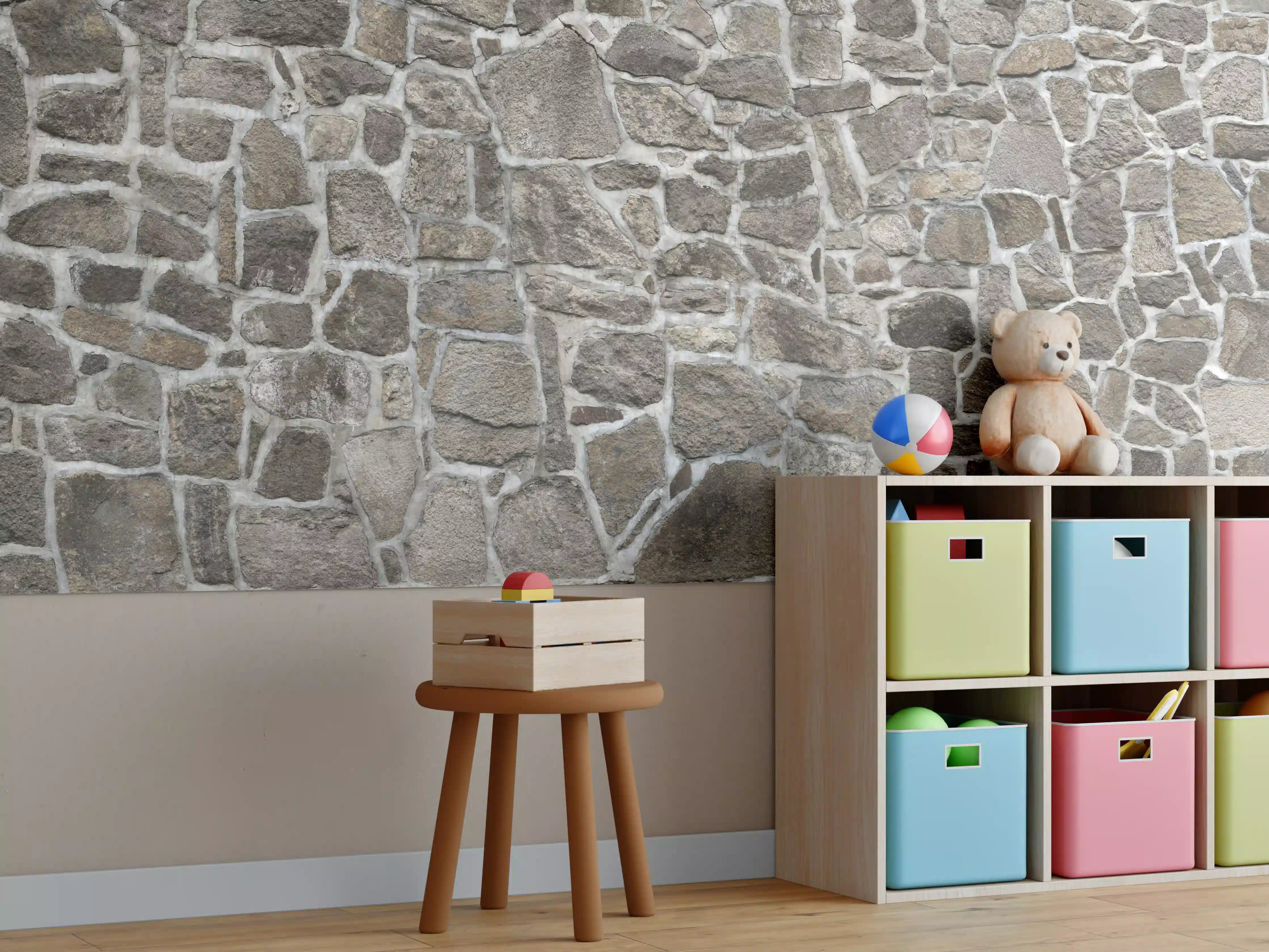 Kinderzimmer Wandgestaltung - Alte Steinmauer