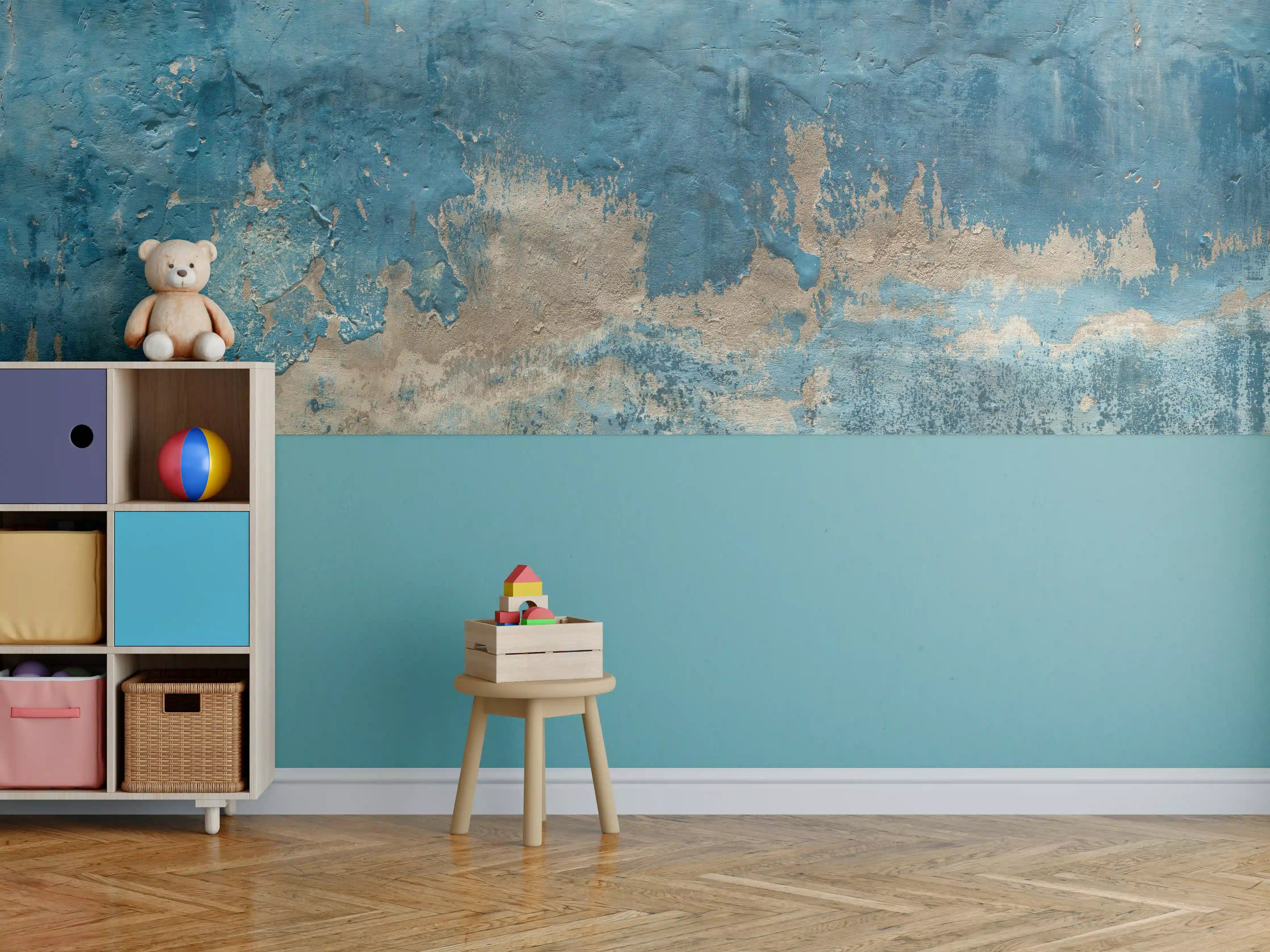 Kinderzimmer Wandgestaltung - Alte Wand mit kaputtem Putz