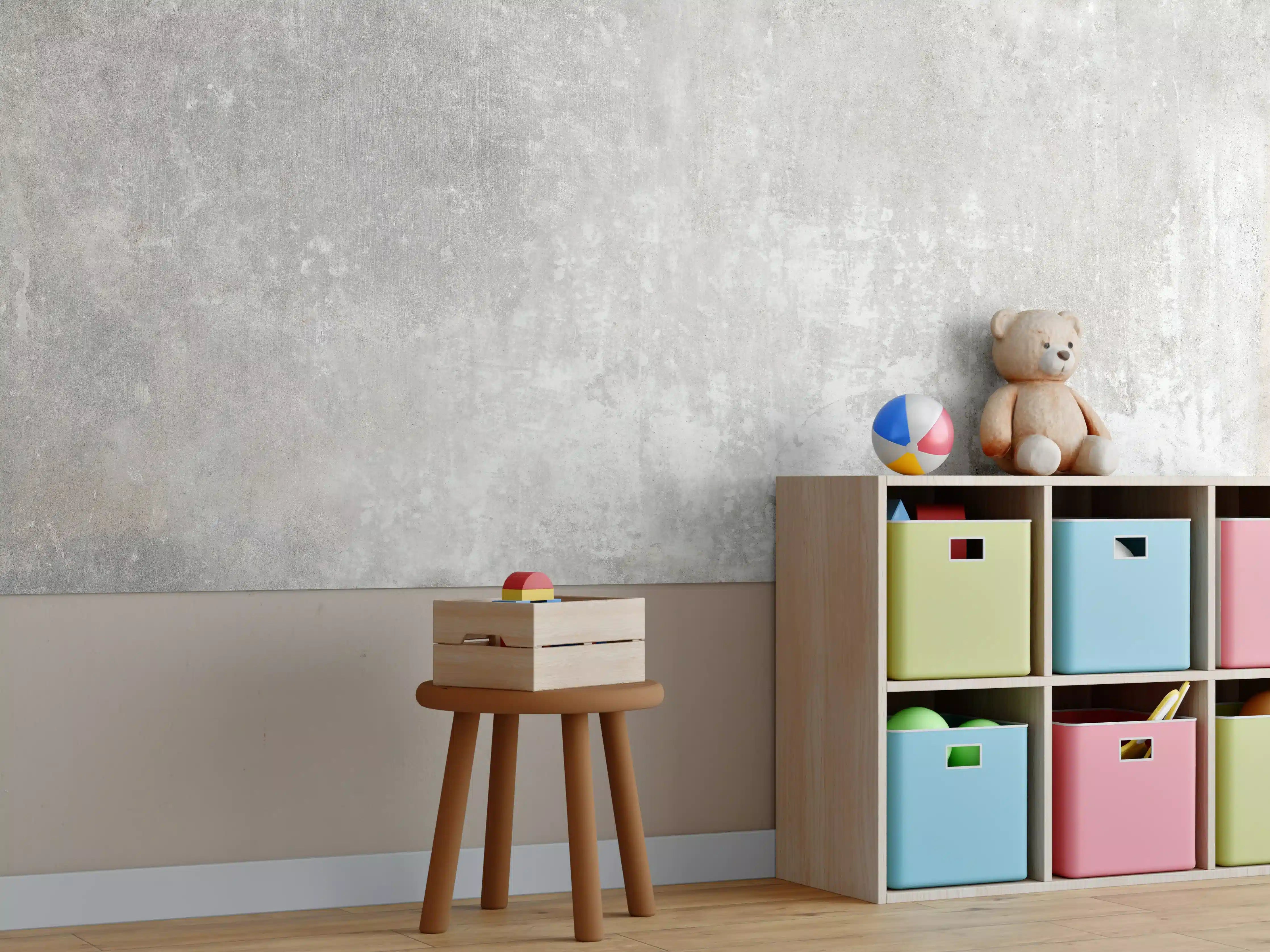 Kinderzimmer Wandgestaltung - Alte Zementwandstruktur
