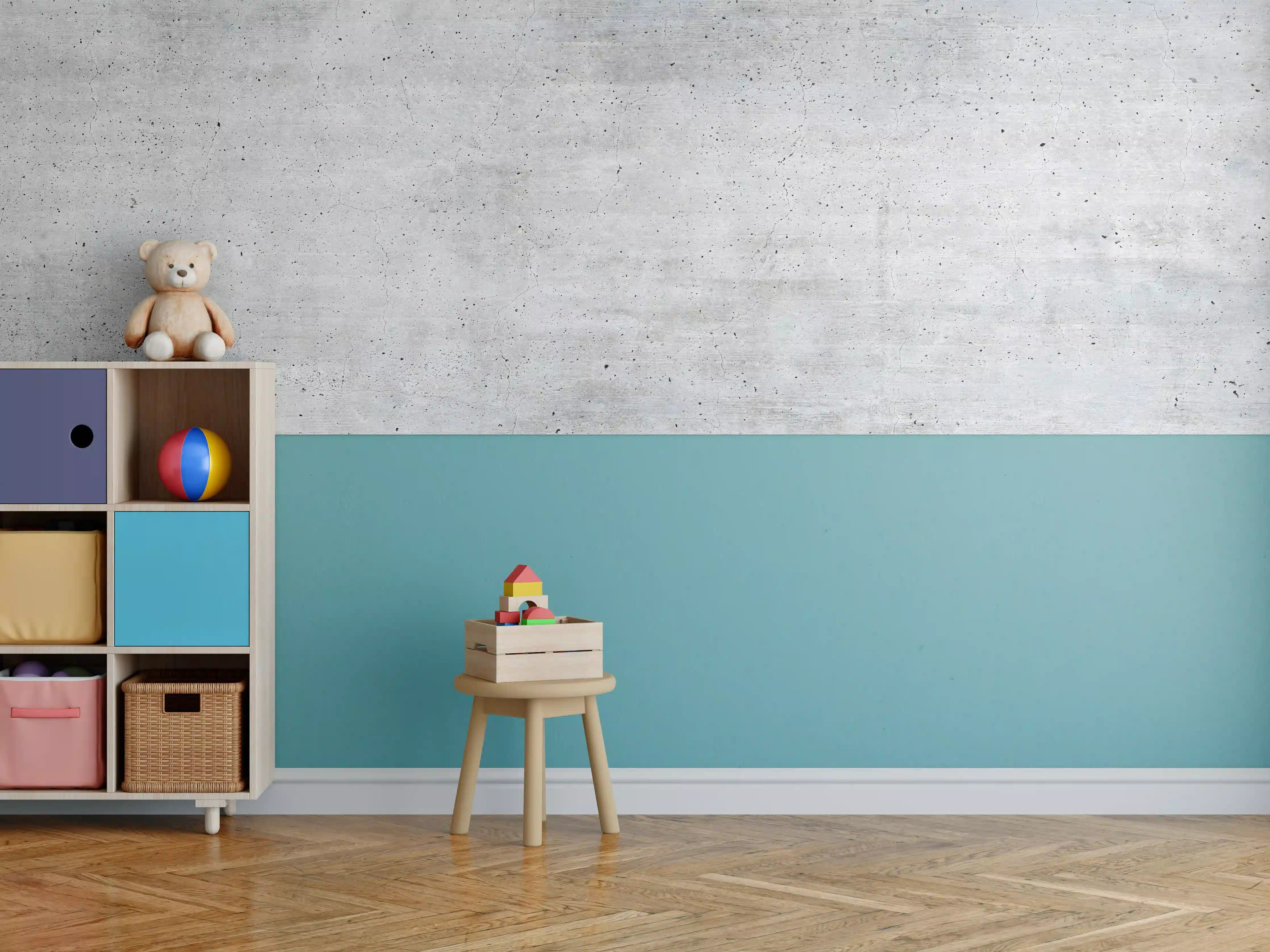 Kinderzimmer Wandgestaltung - Alte gräuliche Betonmauer