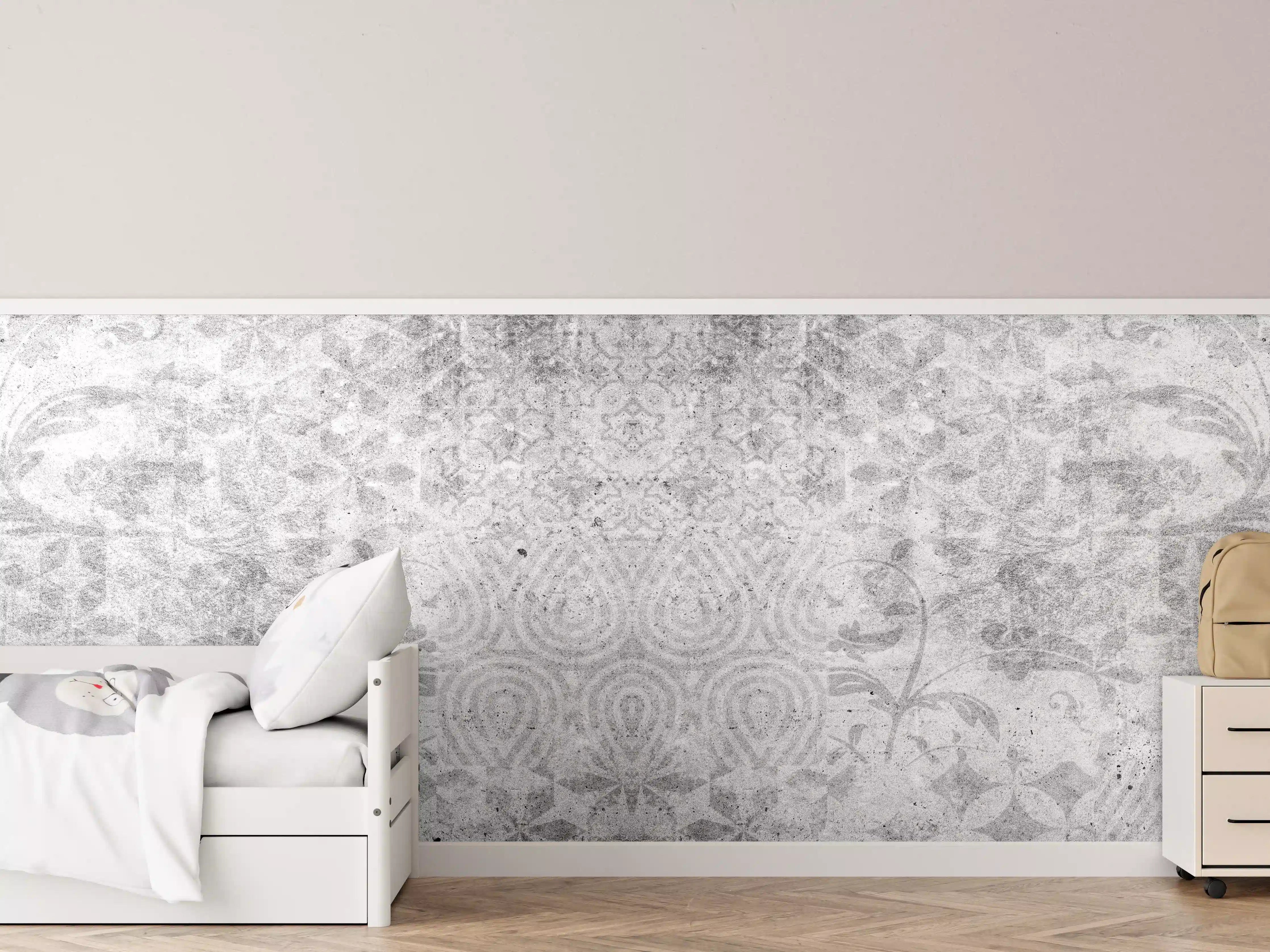 Kinderzimmer Wandgestaltung - Alte graue Vintage Fliesen