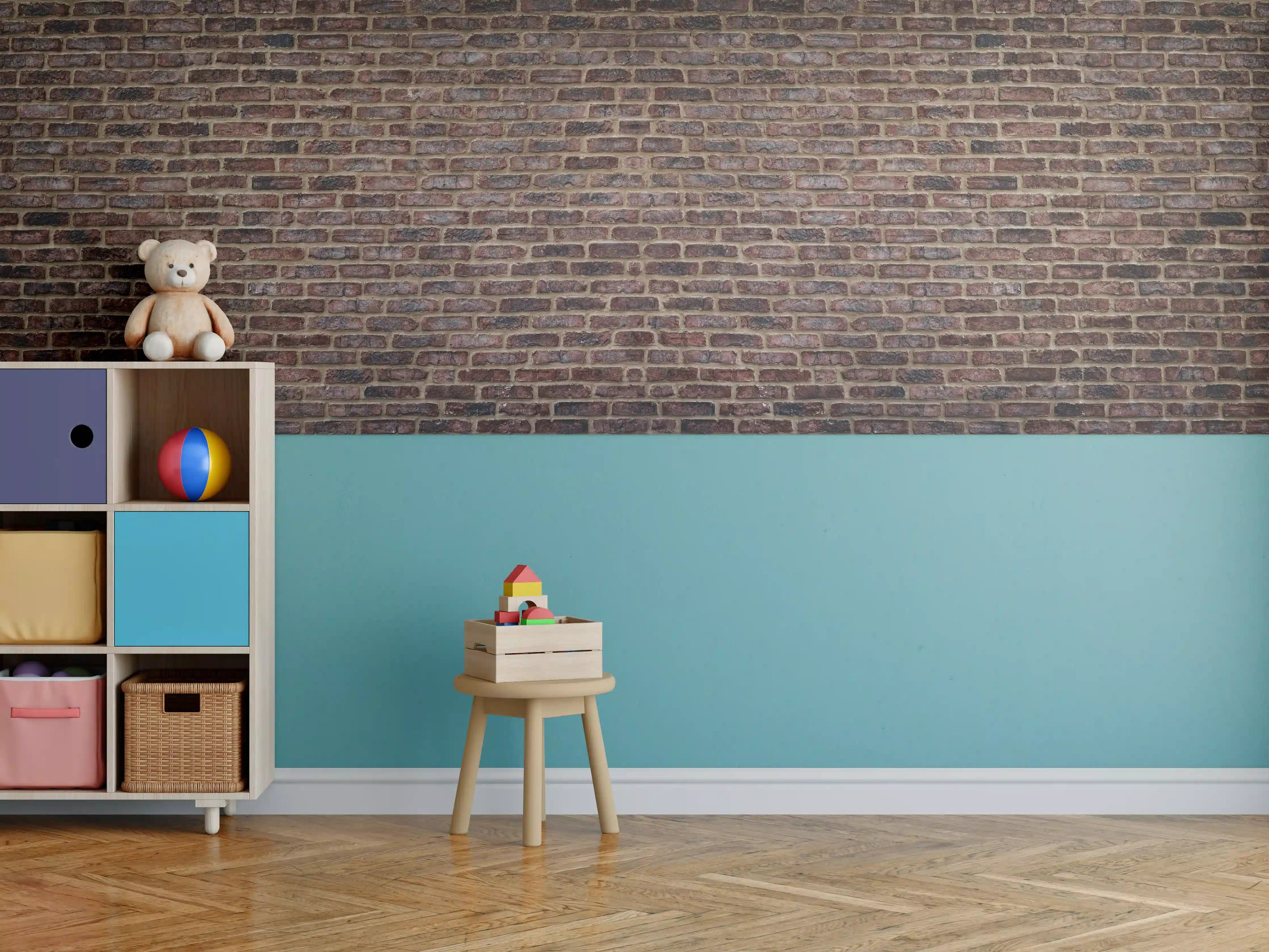 Kinderzimmer Wandgestaltung - Alte rötliche Ziegelwand