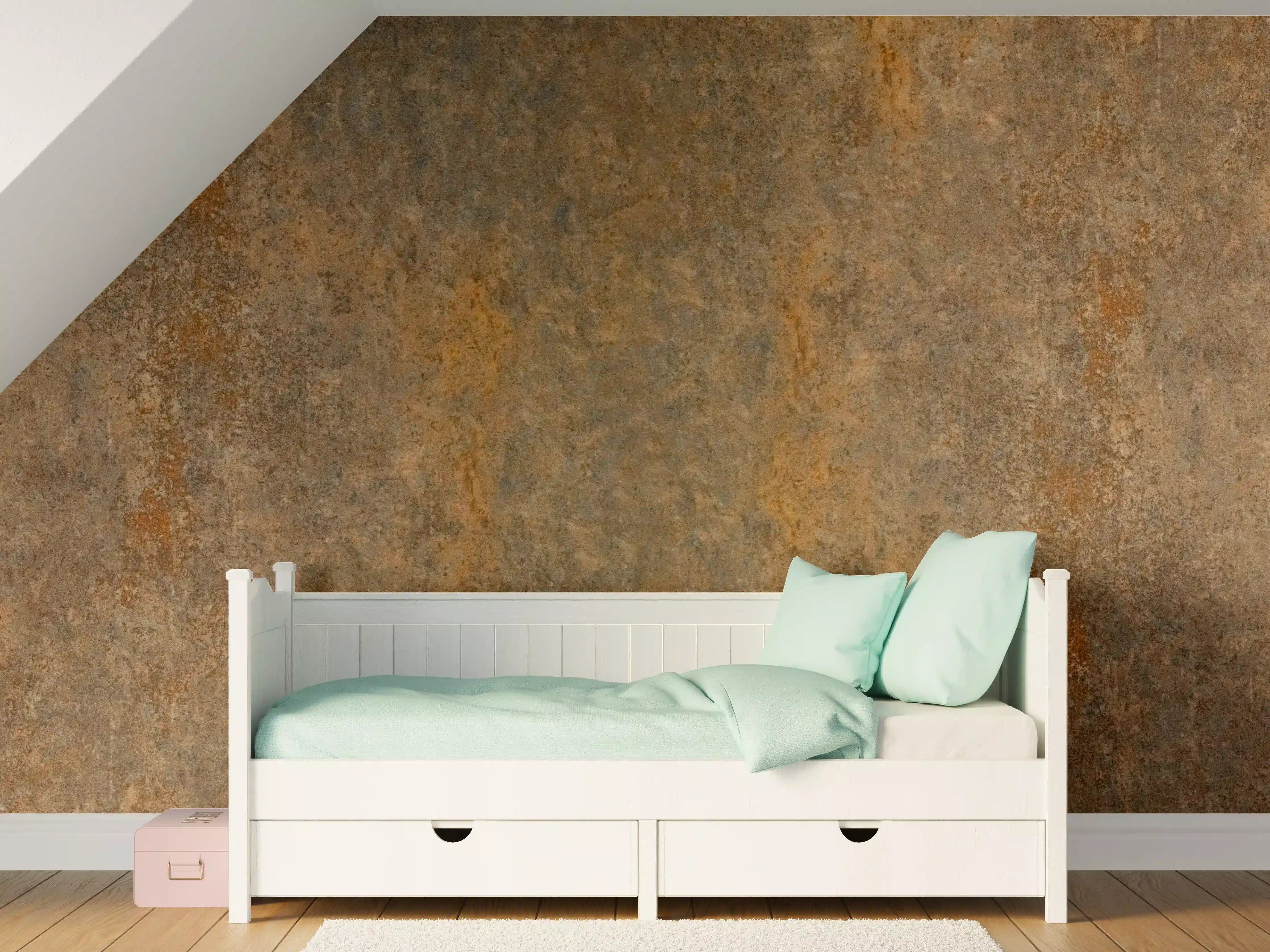 Kinderzimmer Wandgestaltung - Alte rostige Metallplatte