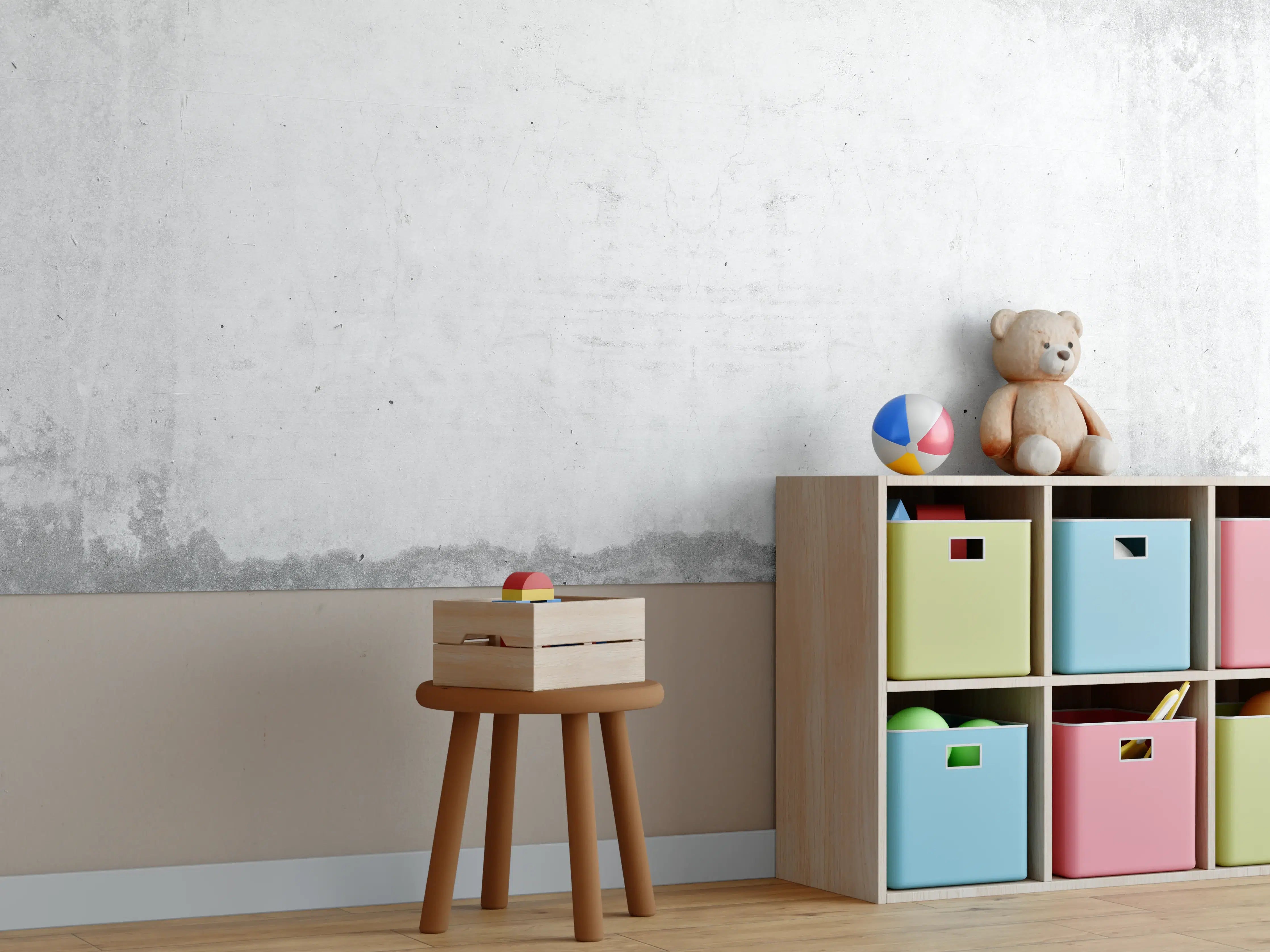 Kinderzimmer Wandgestaltung - Alte schmutzige Zementwand