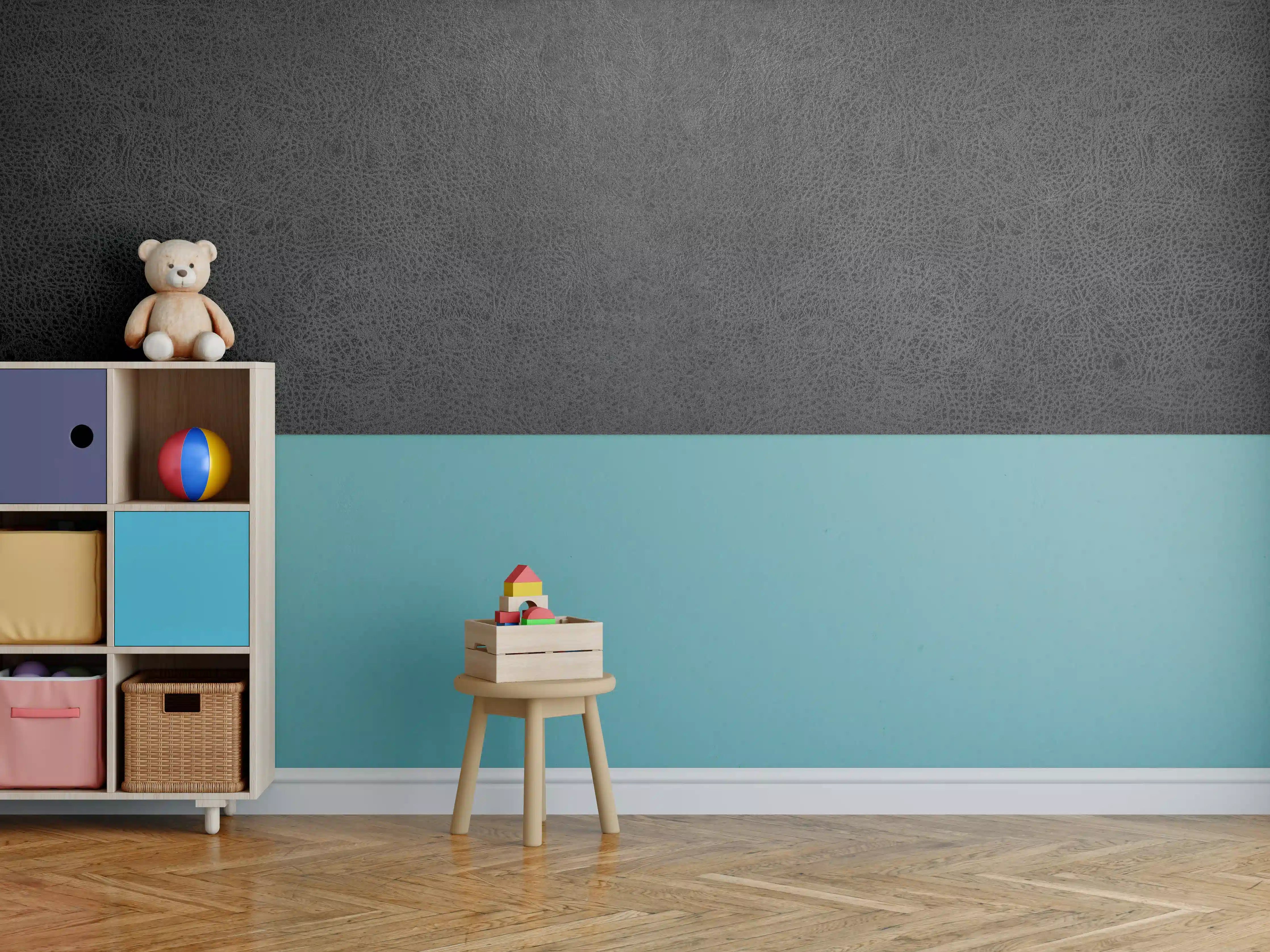 Kinderzimmer Wandgestaltung - Alte schwarze Leder Textur