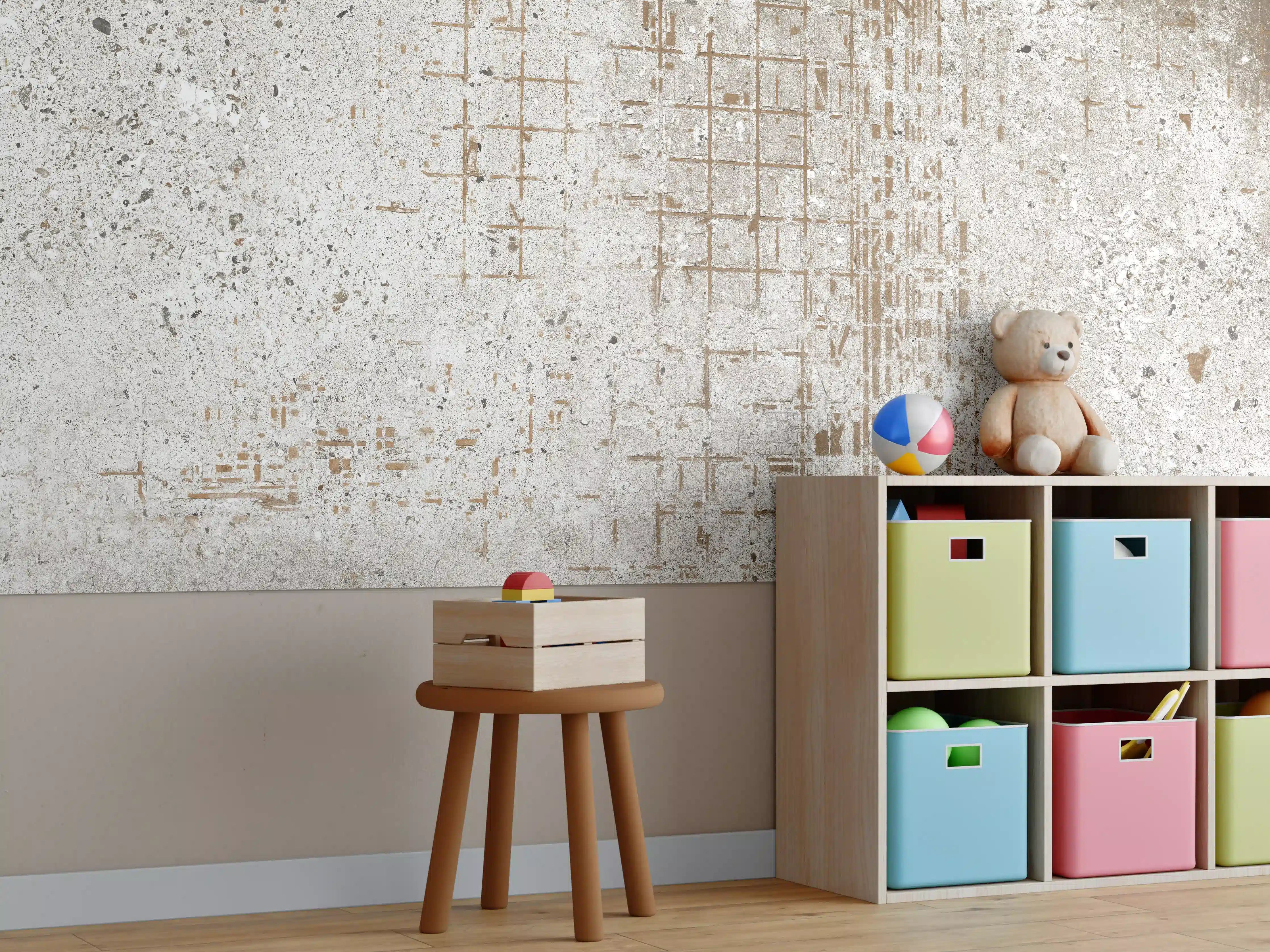 Kinderzimmer Wandgestaltung - Alte vintage Betonmauer