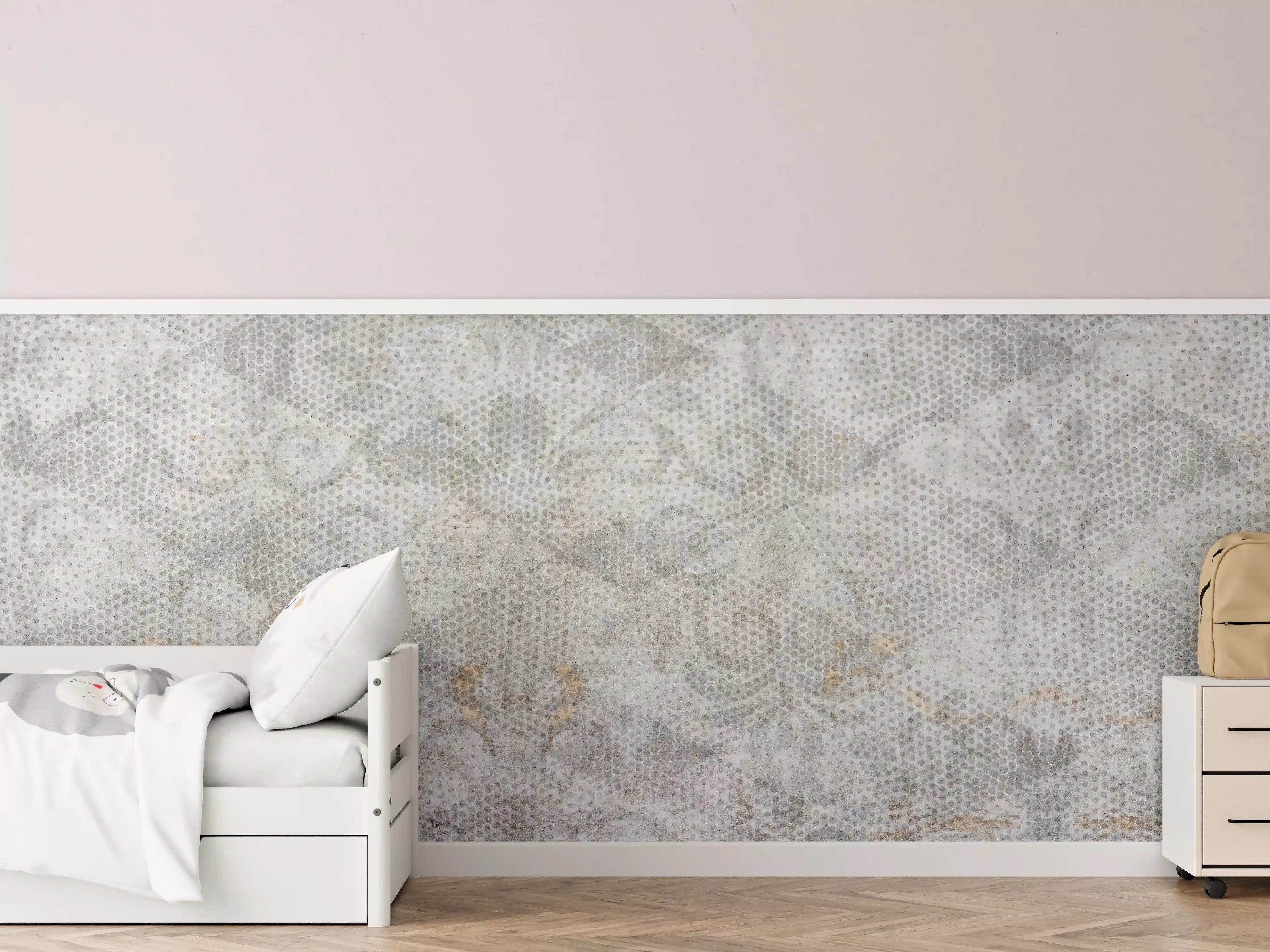 Kinderzimmer Wandgestaltung - Alte weiße befleckte Tapete