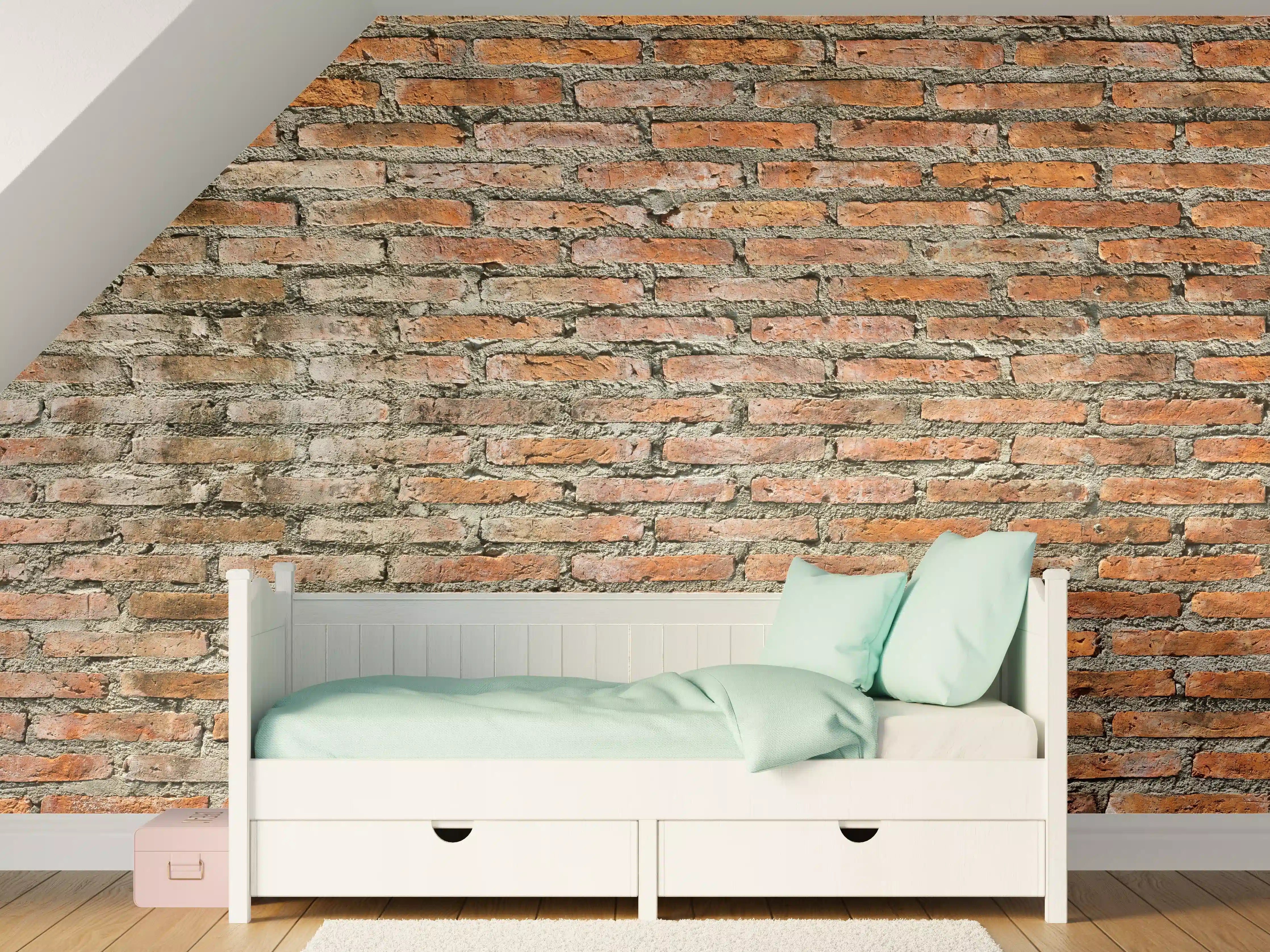 Kinderzimmer Wandgestaltung - Alter Backstein - Textur