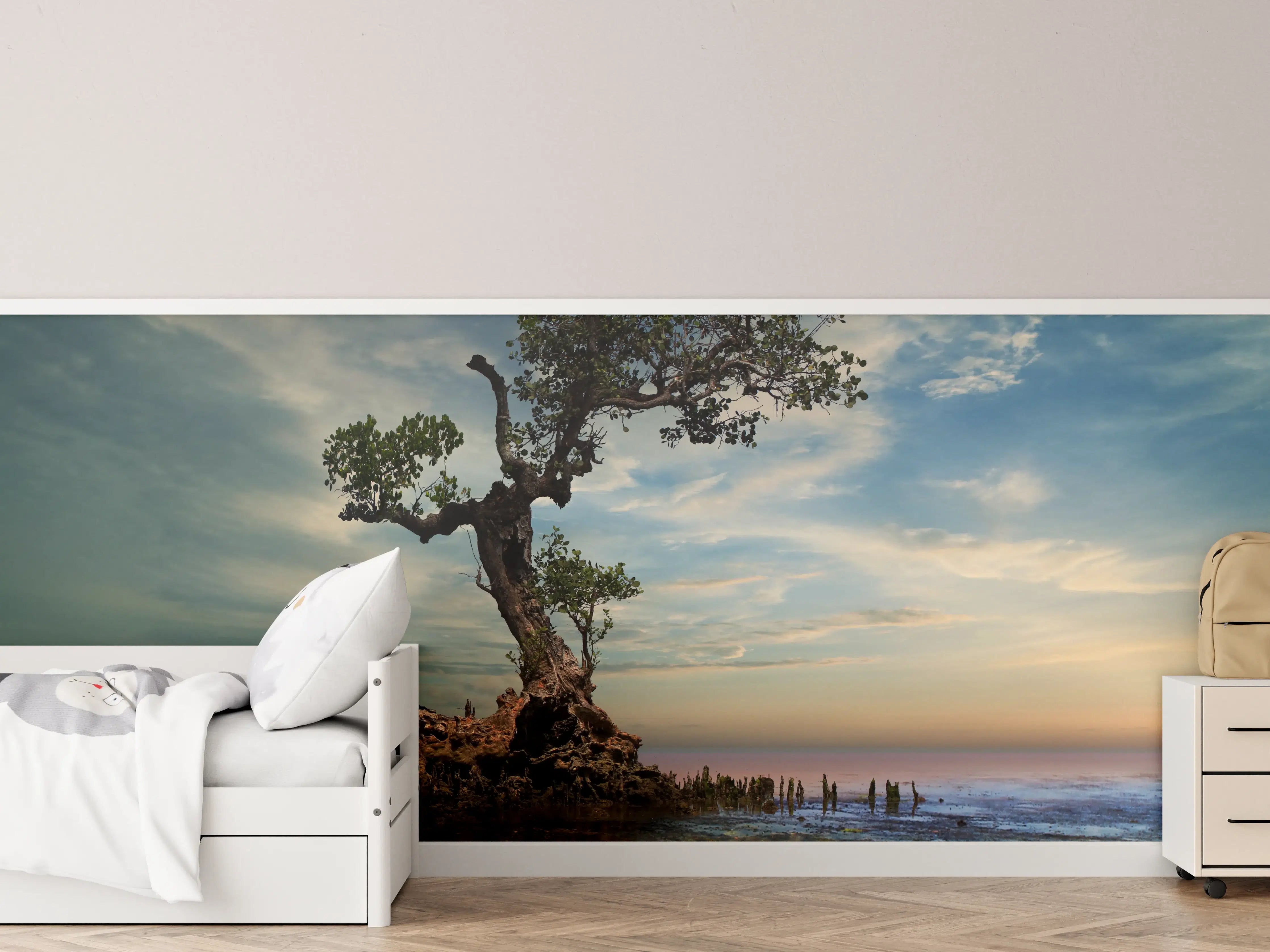 Kinderzimmer Wandgestaltung - Alter Baum am Strand