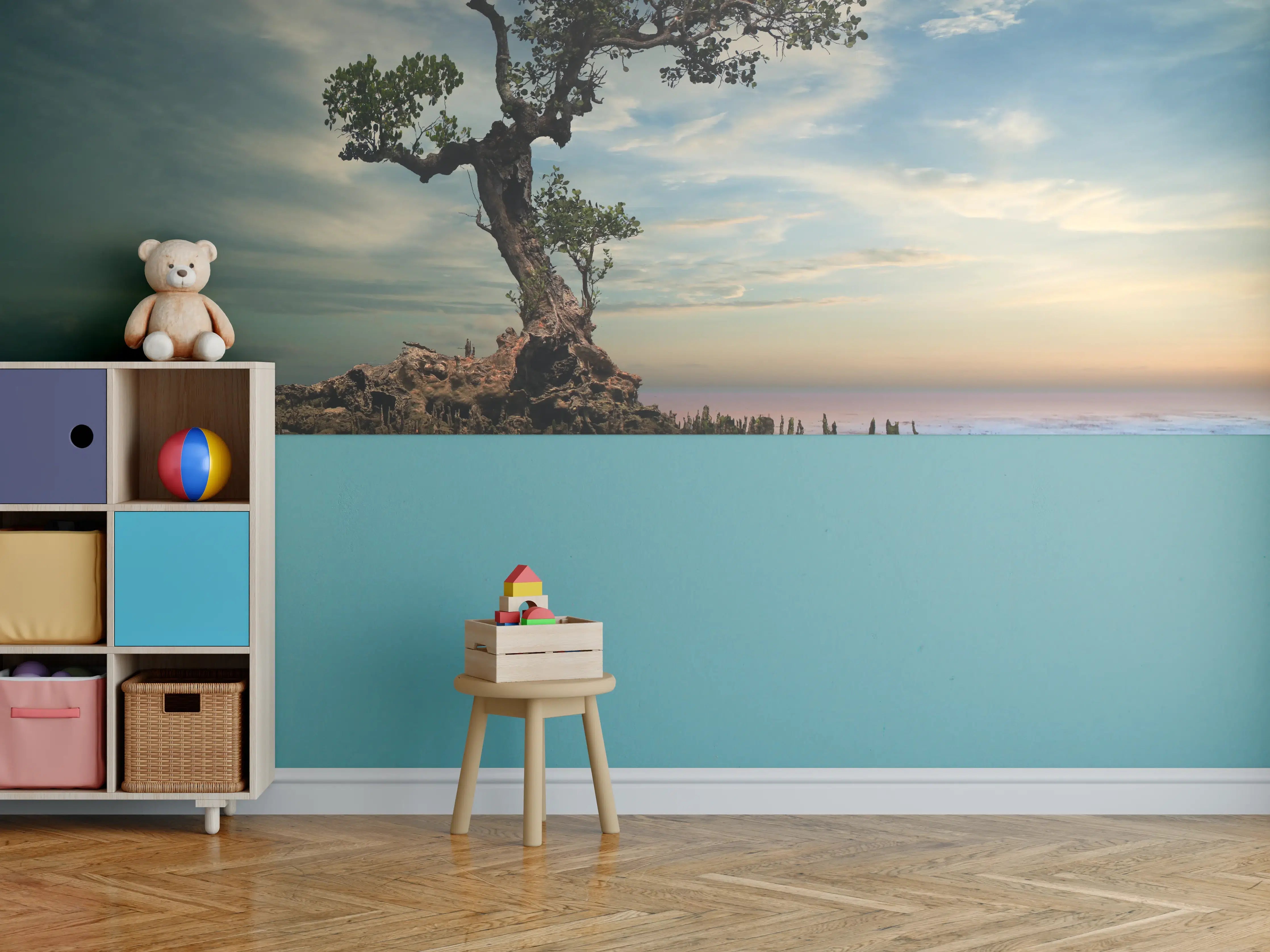 Kinderzimmer Wandgestaltung - Alter Baum am Strand