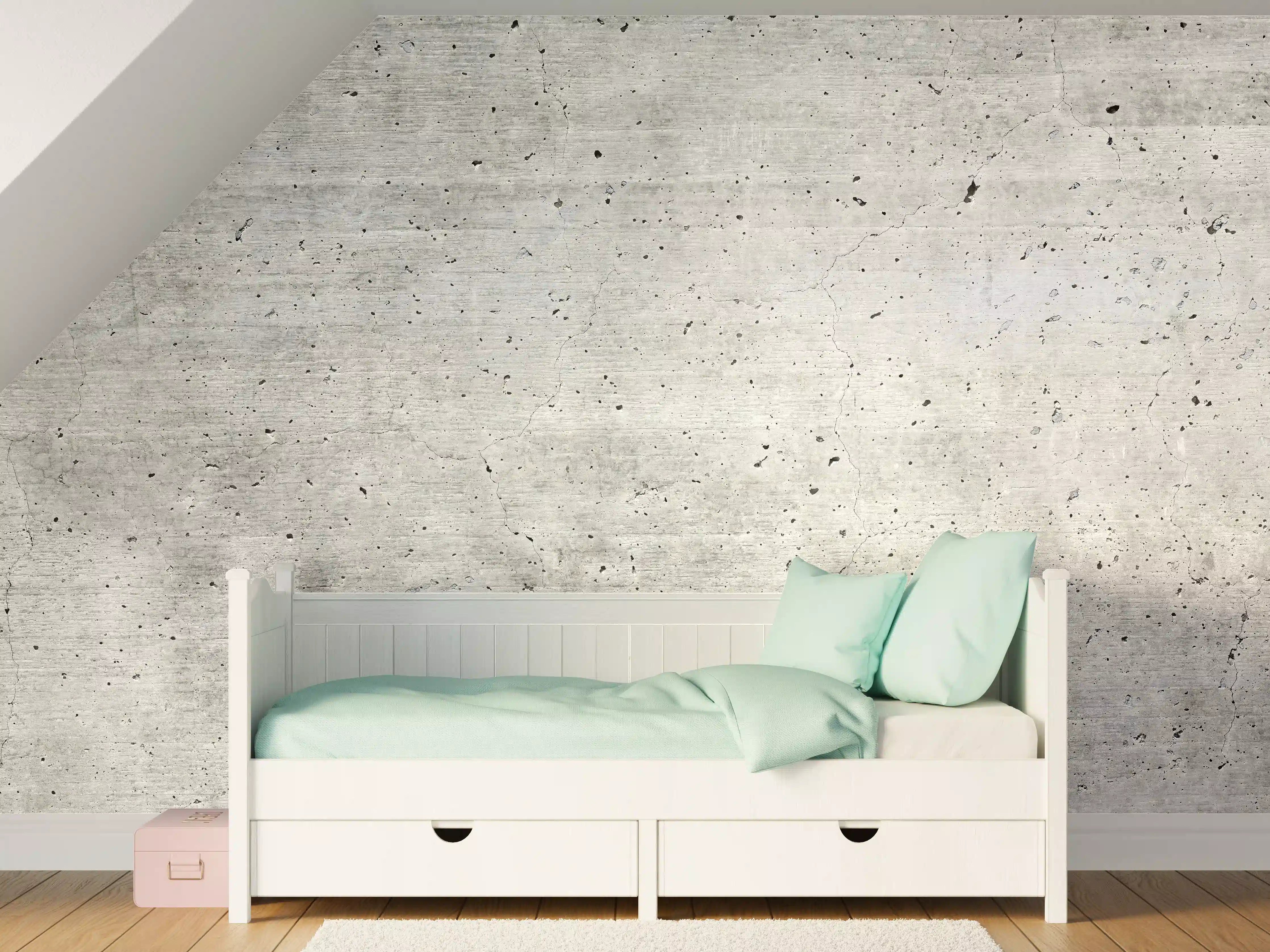 Kinderzimmer Wandgestaltung - Alter gräulicher Beton