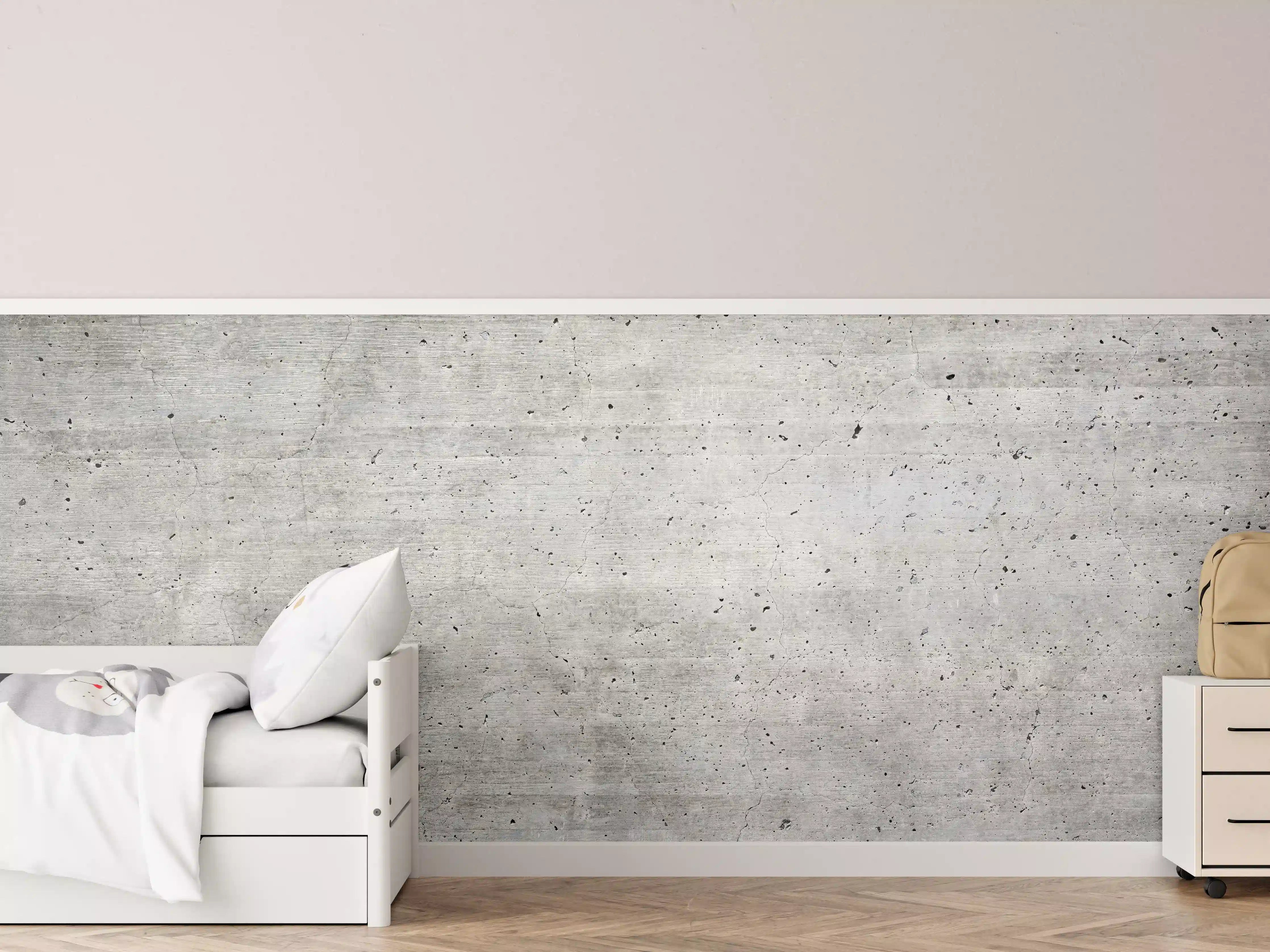 Kinderzimmer Wandgestaltung - Alter gräulicher Beton