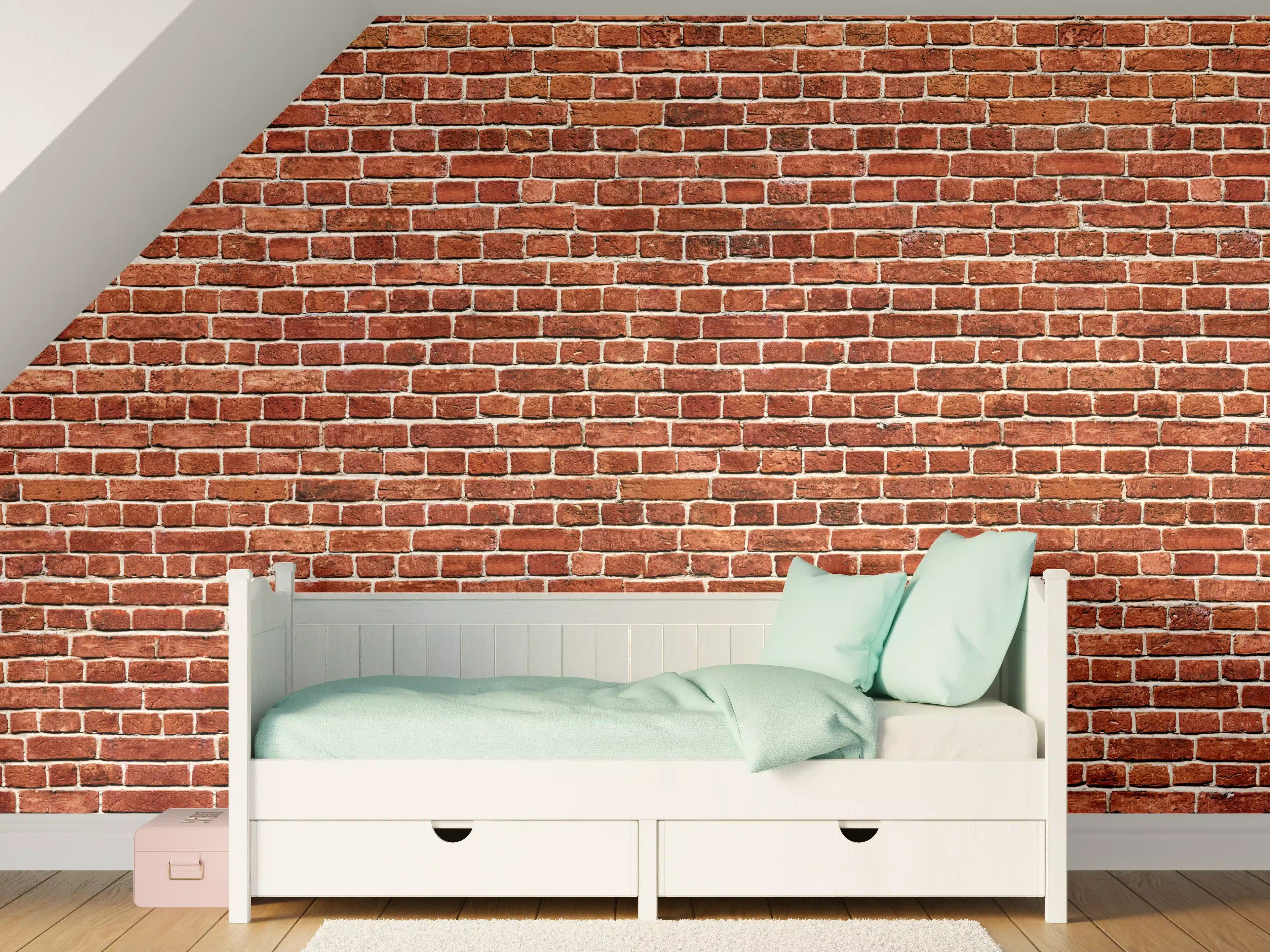 Kinderzimmer Wandgestaltung - Alter rote Backsteinmauer