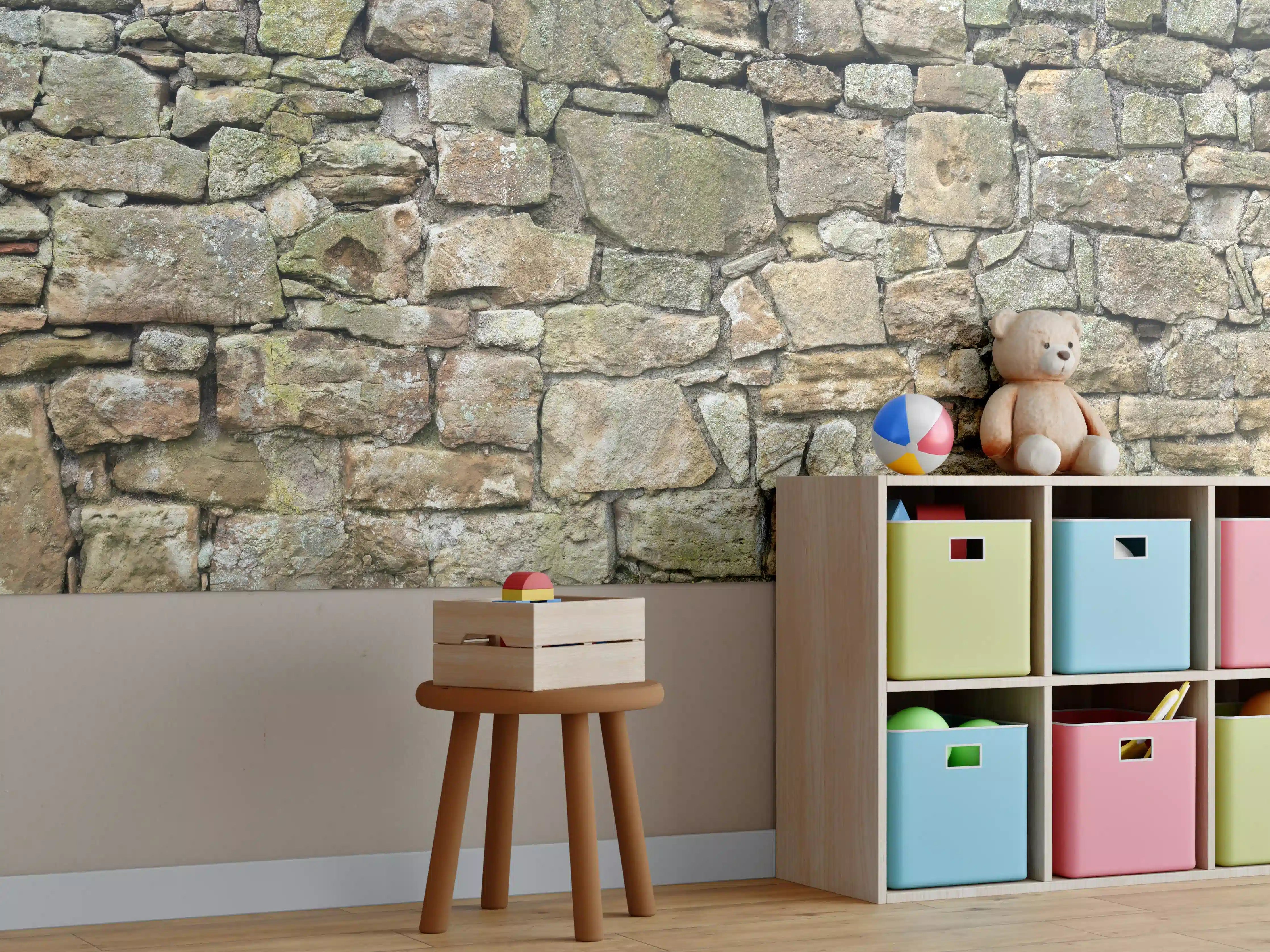 Kinderzimmer Wandgestaltung - Altes Mauerwerk