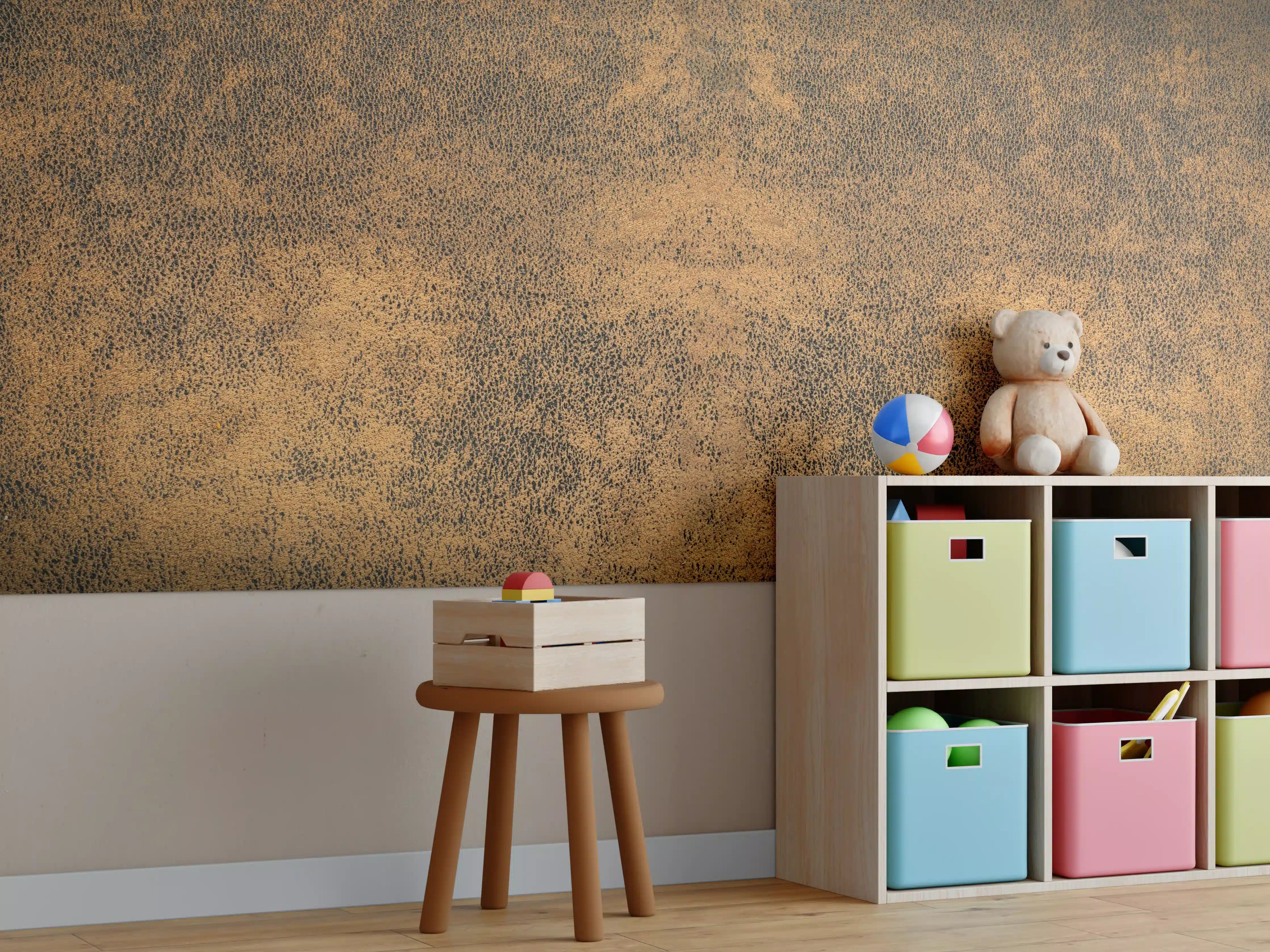 Kinderzimmer Wandgestaltung - Altes braunes rustikales Leder