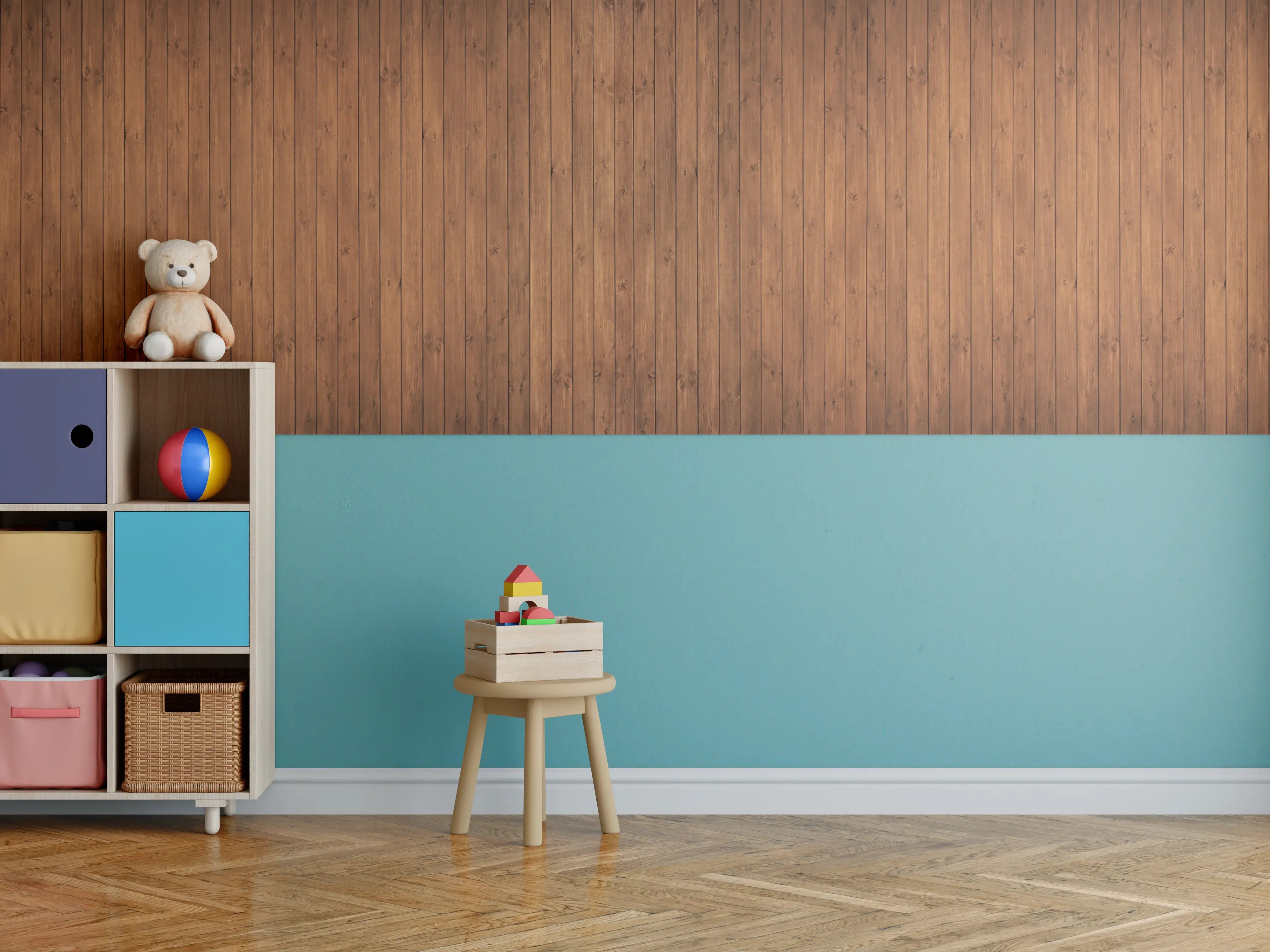 Kinderzimmer Wandgestaltung - Altholz Textur Braun Hintergrund