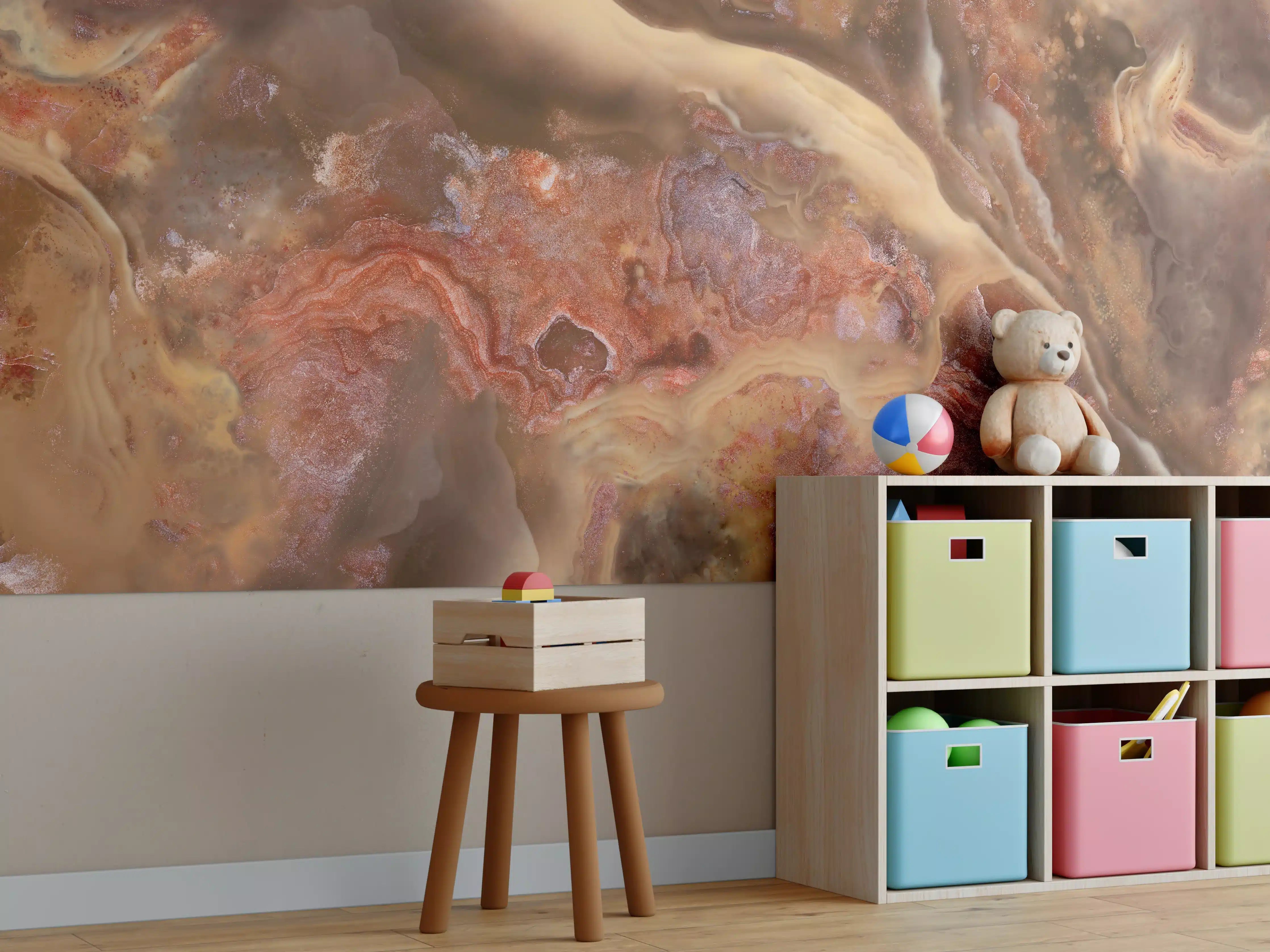 Kinderzimmer Wandgestaltung - Antikes Marmordesign