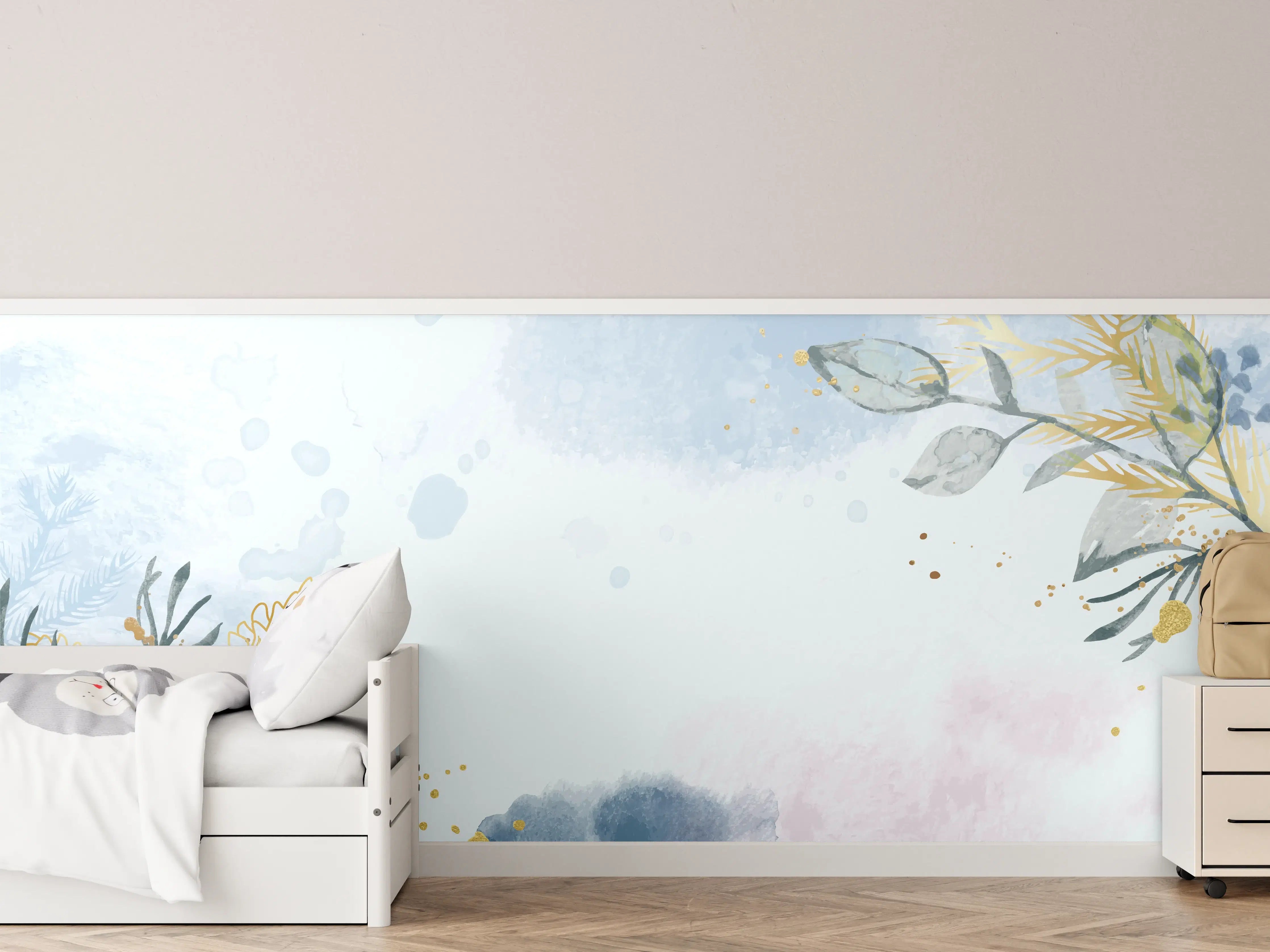 Kinderzimmer Wandgestaltung - Aquarell Blüten Pastell