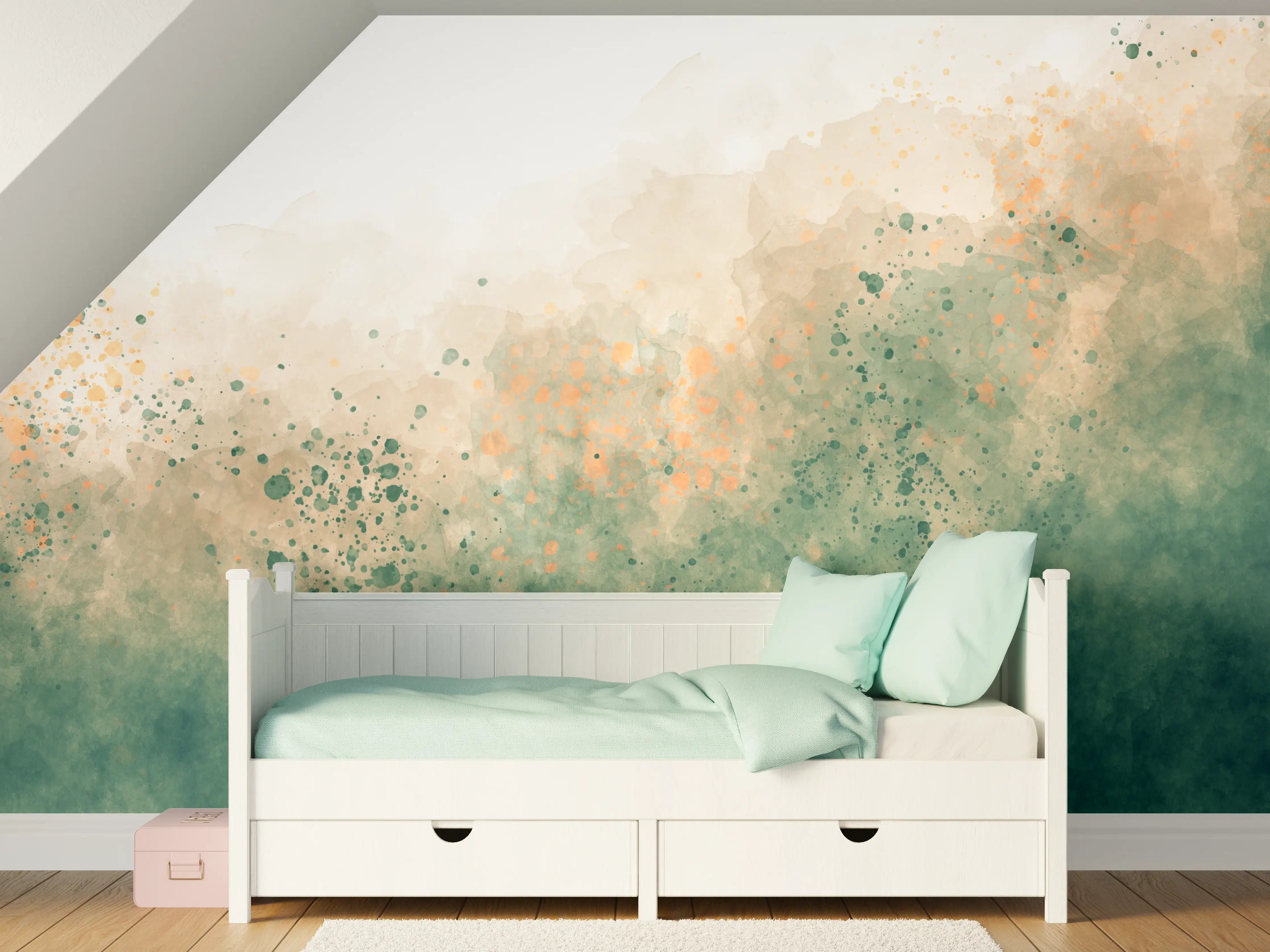 Kinderzimmer Wandgestaltung - Aquarell Himmel Gradient Textur